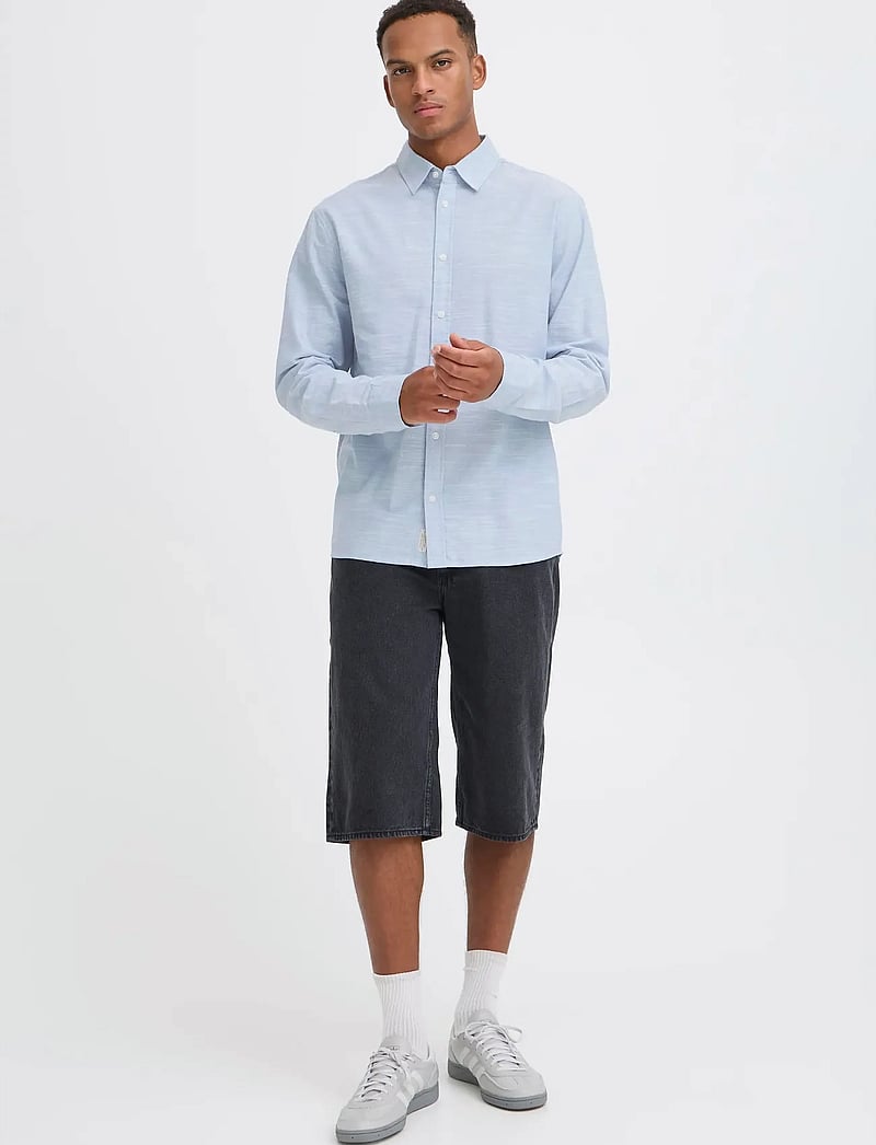 Blend - BHDARIS SLUB L/S - casual skjorter - faded denim - 0