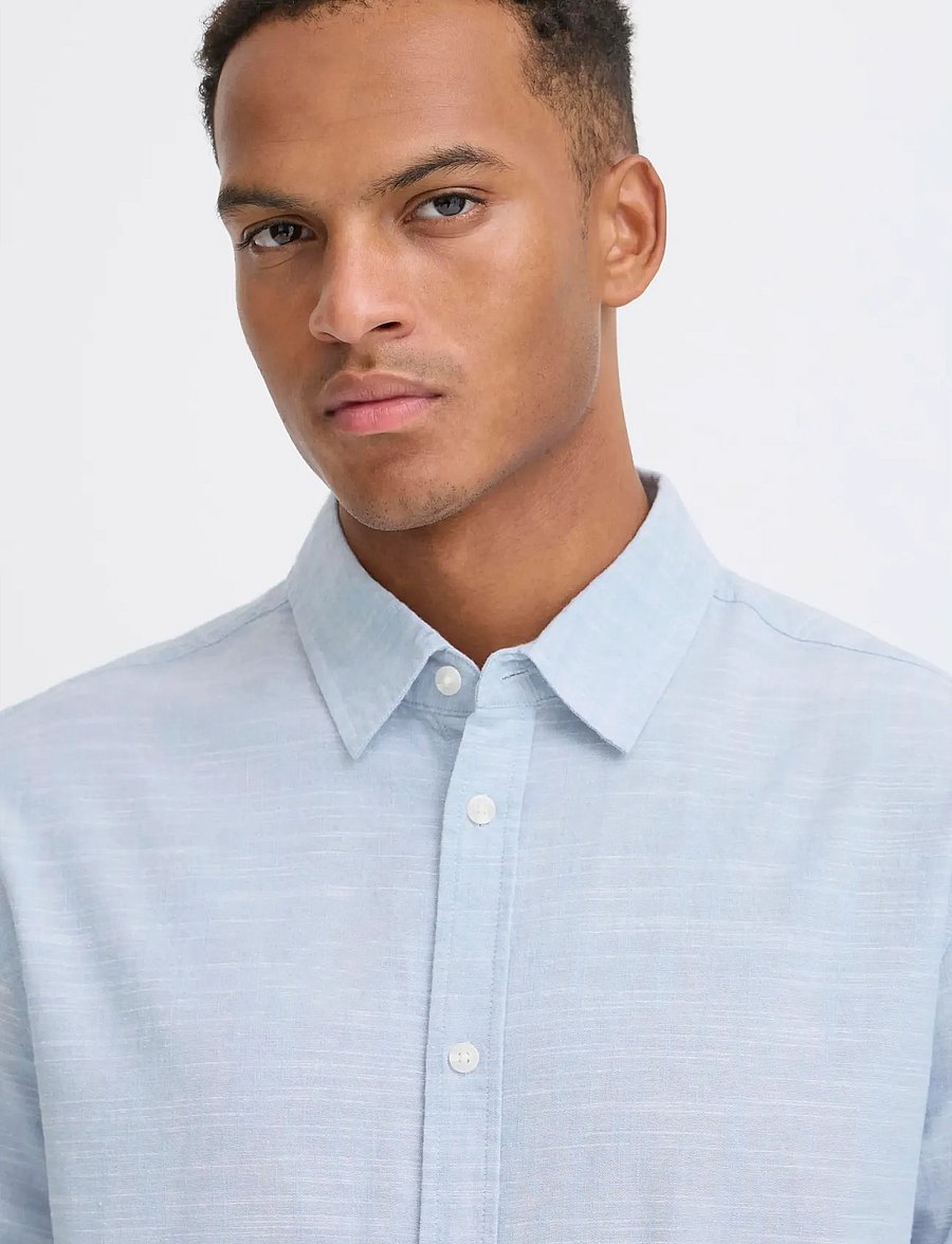 Blend - BHDARIS SLUB L/S - vabaajasärgid - faded denim - 4