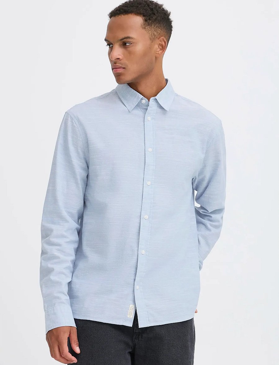 Blend - BHDARIS SLUB L/S - vabaajasärgid - faded denim - 5