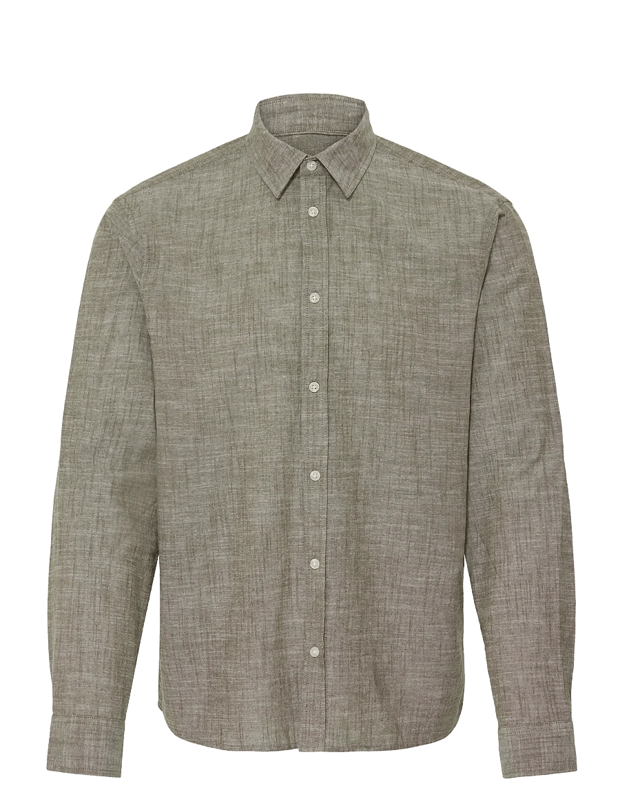 Blend - BHDARIS SLUB L/S - rennot kauluspaidat - winter moss - 1