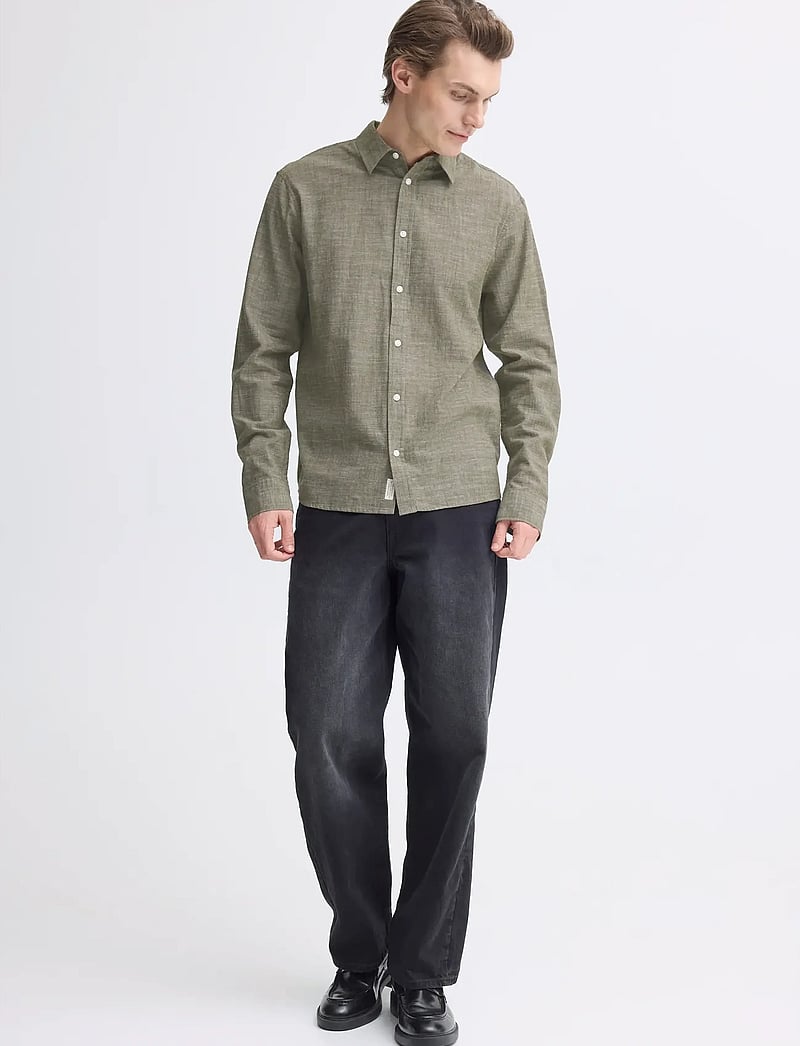 Blend - BHDARIS SLUB L/S - vabaajasärgid - winter moss - 0