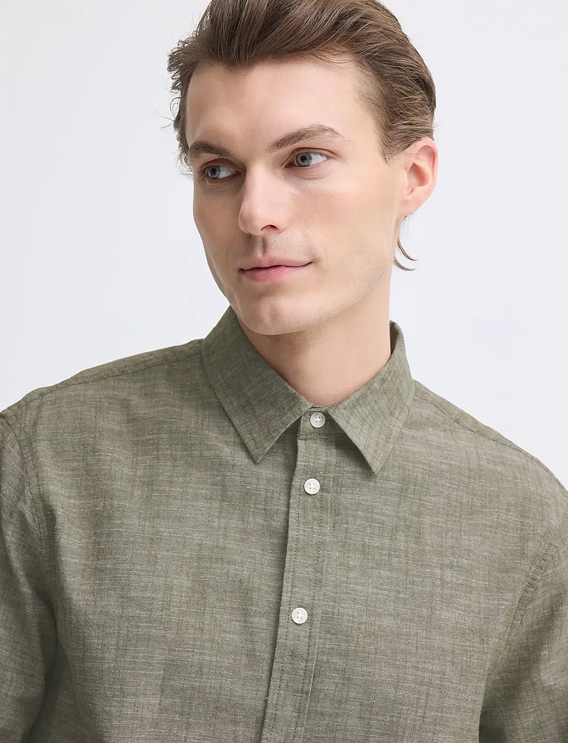 Blend - BHDARIS SLUB L/S - vabaajasärgid - winter moss - 4