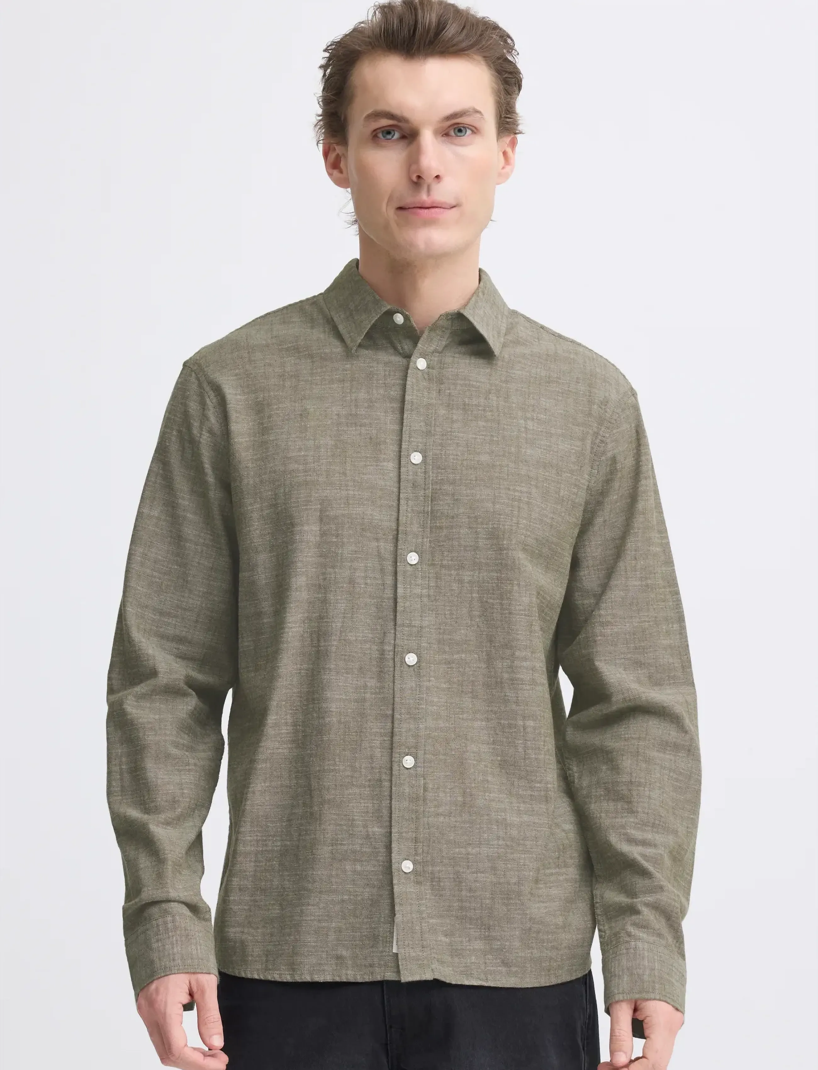 Blend - BHDARIS SLUB L/S - die niedrigsten preise - winter moss - 5