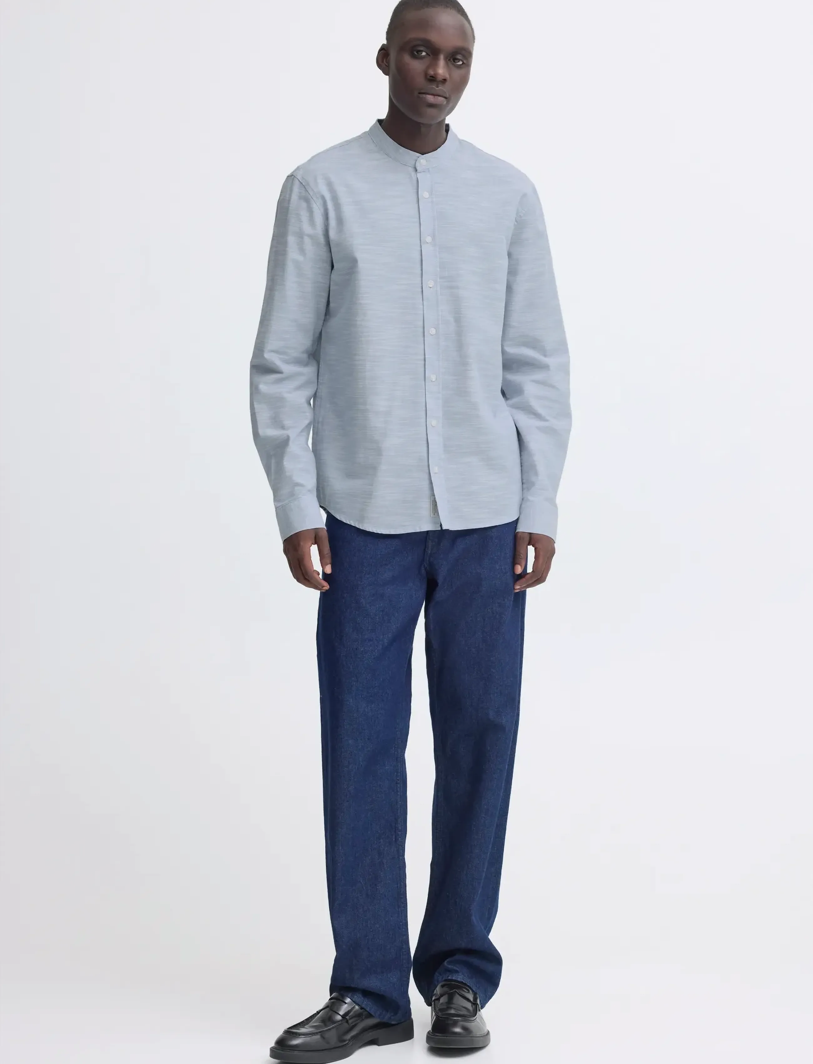 Blend BHDARIS SLUB CN COLL. - Skjorter - FADED DENIM / blue