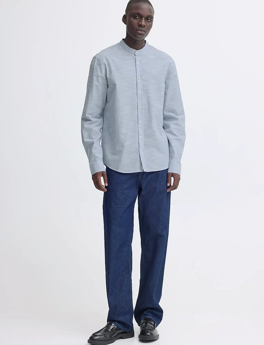 Blend - BHDARIS SLUB CN COLL. - freizeithemden - faded denim - 0