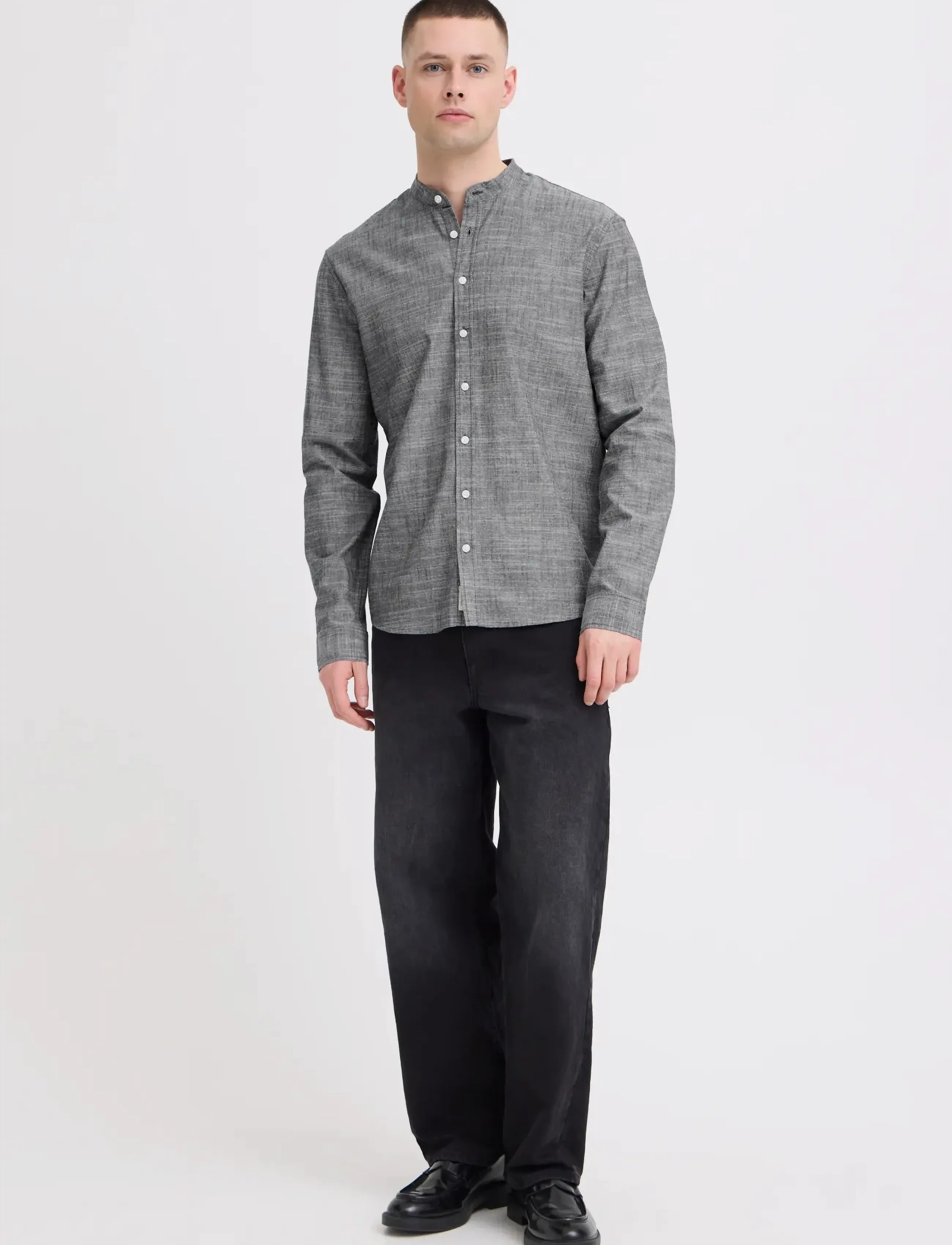 Blend BHDARIS SLUB CN COLL. - Skjorter - SALUTE / grey