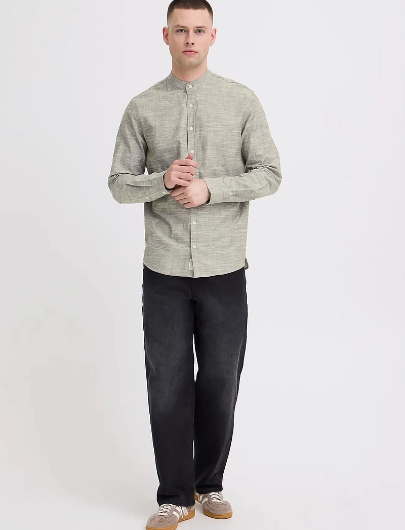 Blend - BHDARIS SLUB CN COLL. - casual shirts - winter moss - 0