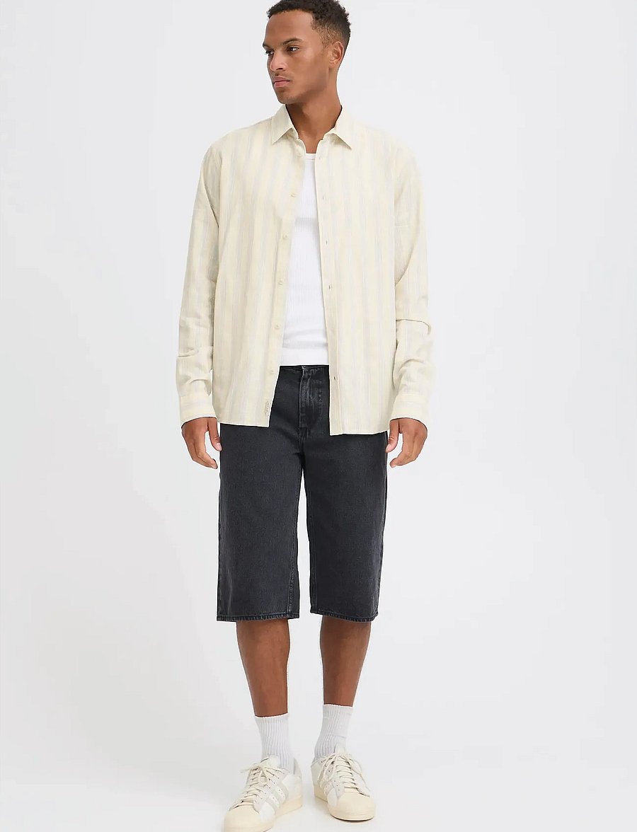 Blend - BHDARIS SLUB STRIPE - triibulised särgid - faded denim - 0