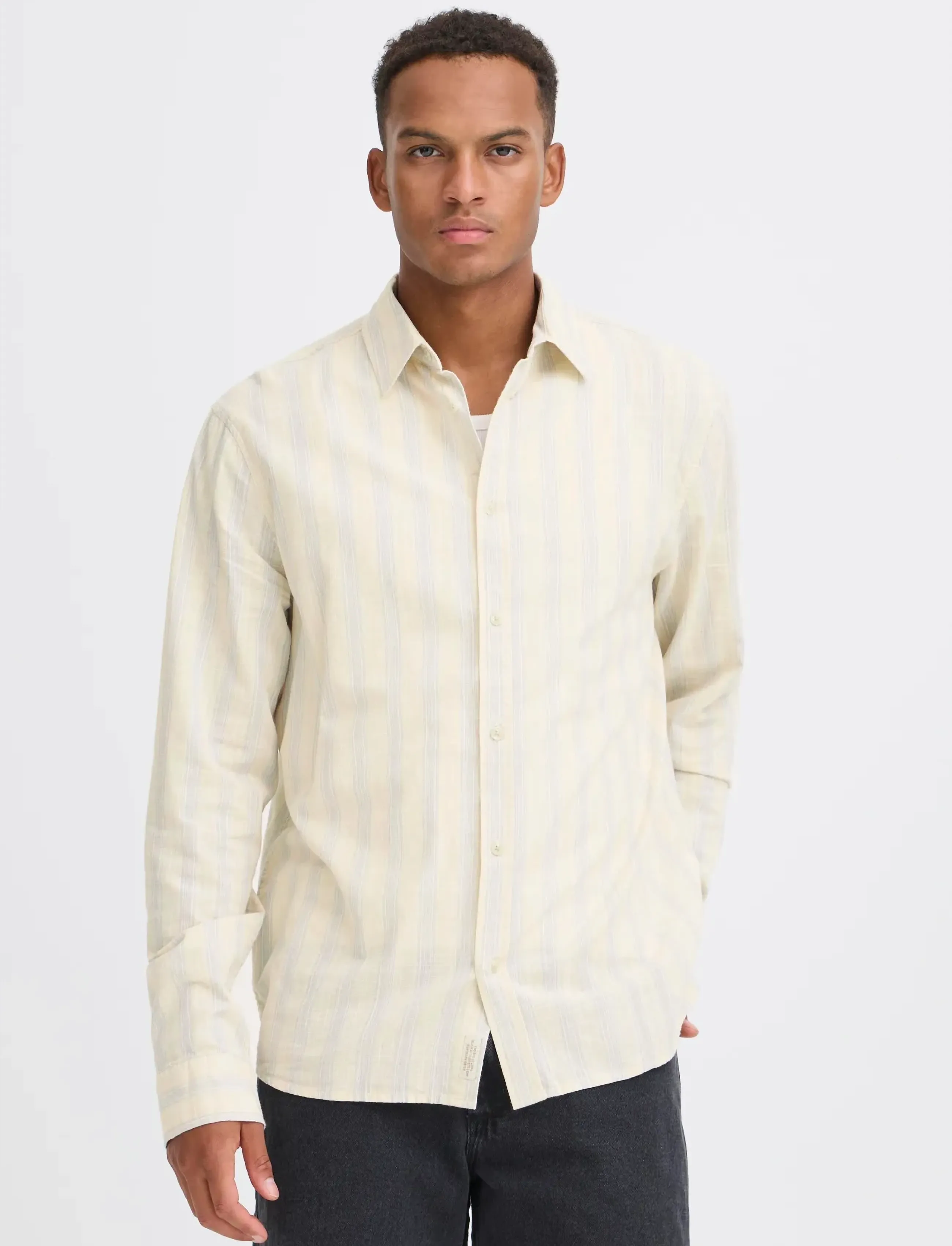 Blend - BHDARIS SLUB STRIPE - triibulised särgid - faded denim - 4