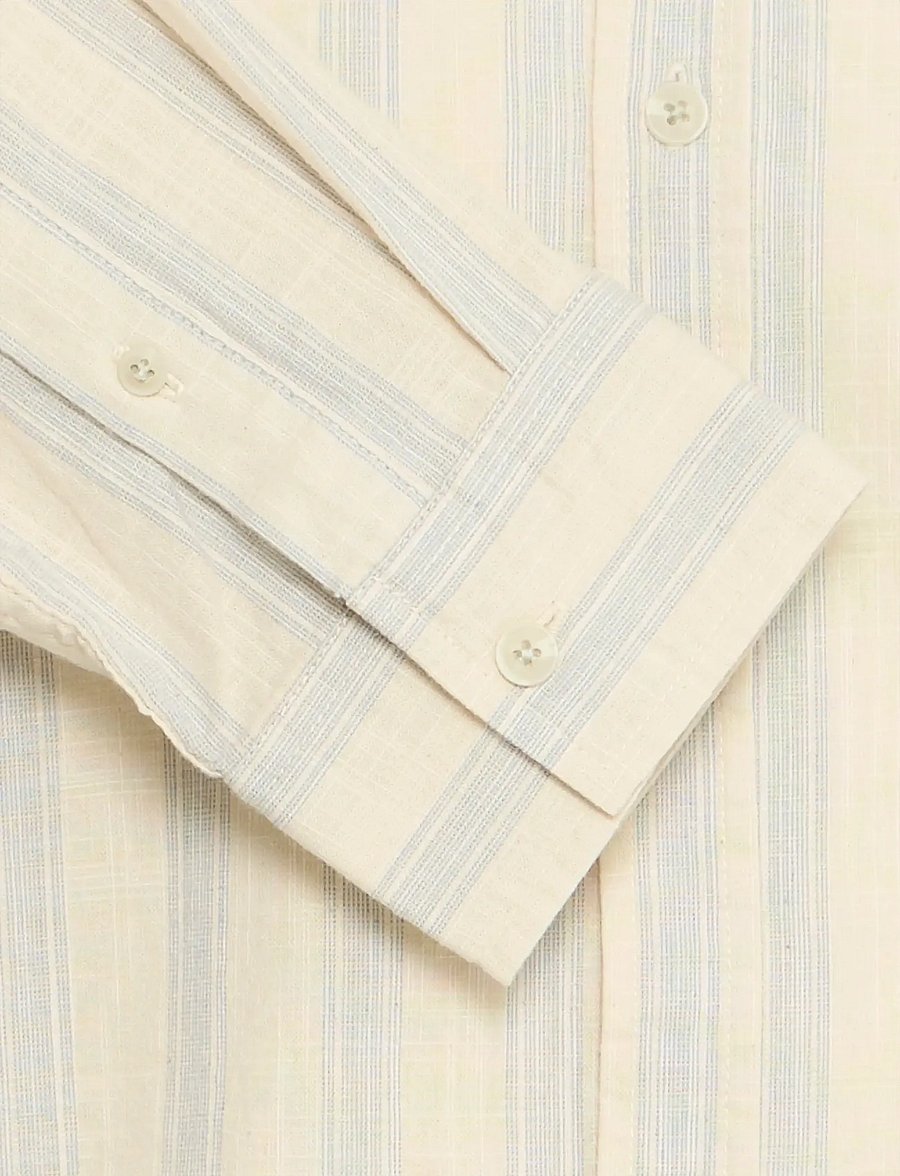 Blend - BHDARIS SLUB STRIPE - triibulised särgid - faded denim - 5