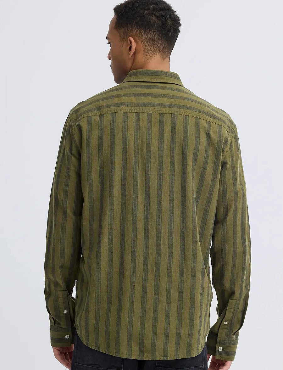 Blend - BHDARIS SLUB STRIPE - striped shirts - winter moss - 3