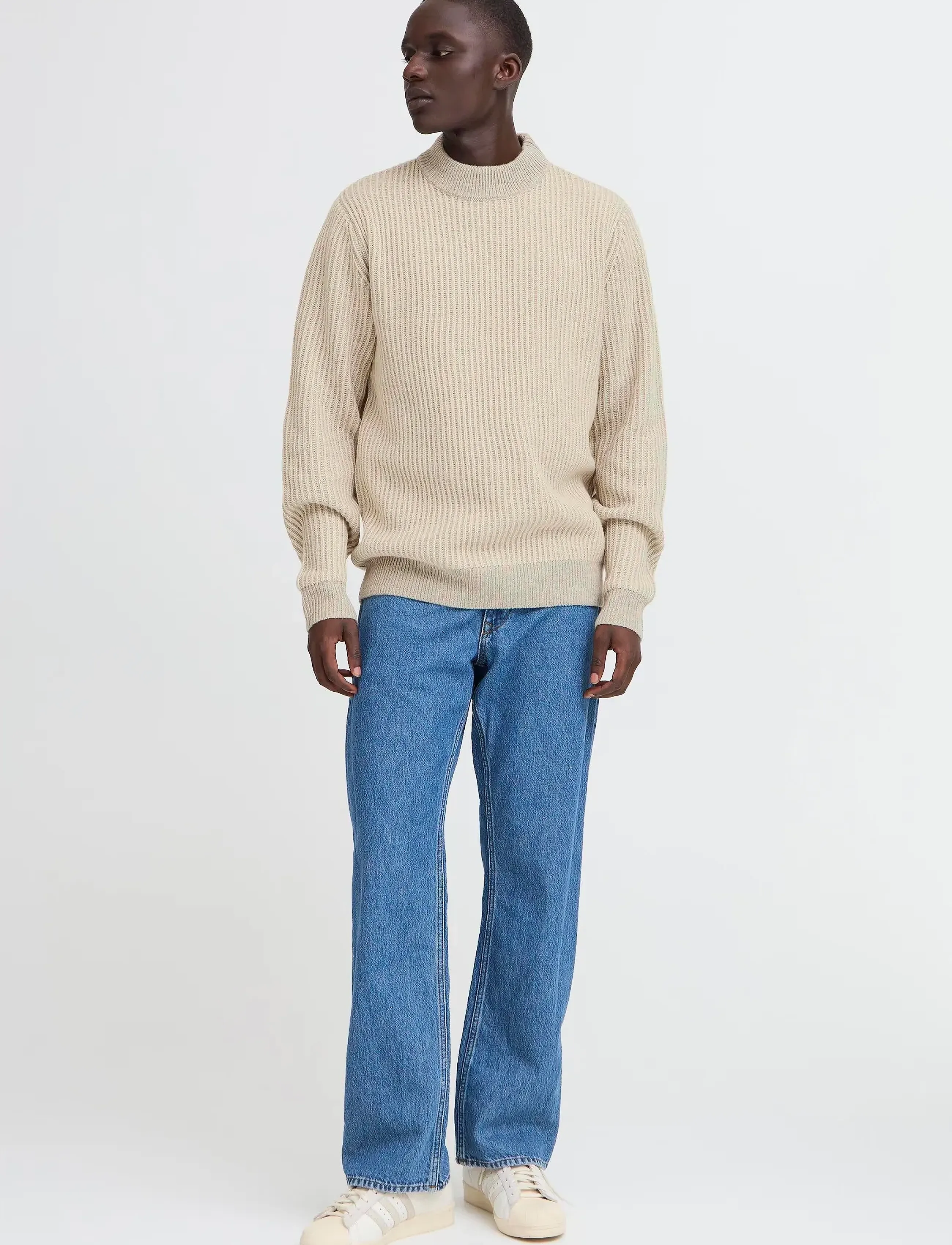 Blend BHBASSEL CREW KNIT - Collections - CROCKERY / cream