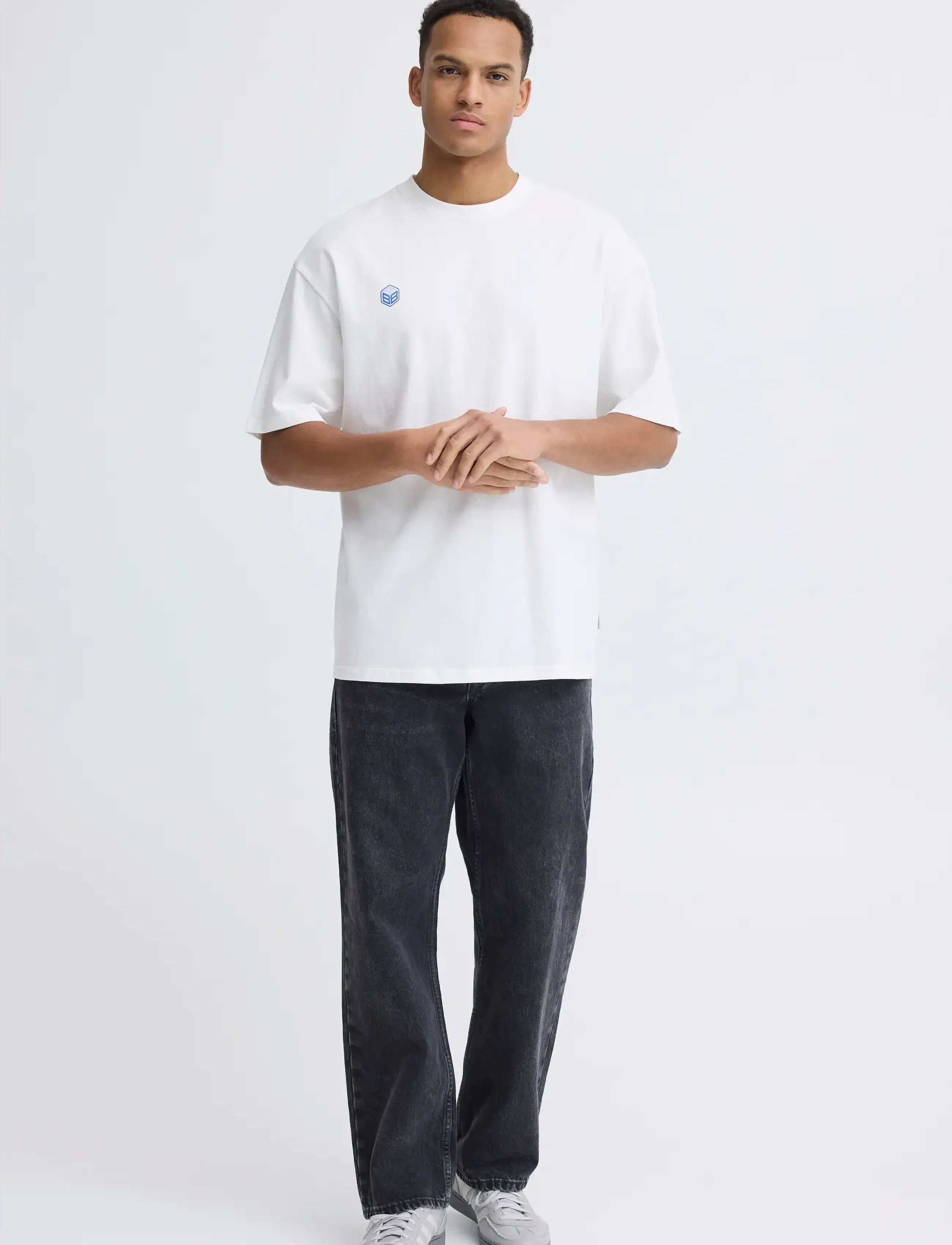 Blend BHKELSEY BACKPRINT S/S TEE - Tøj - SNOW WHITE / white