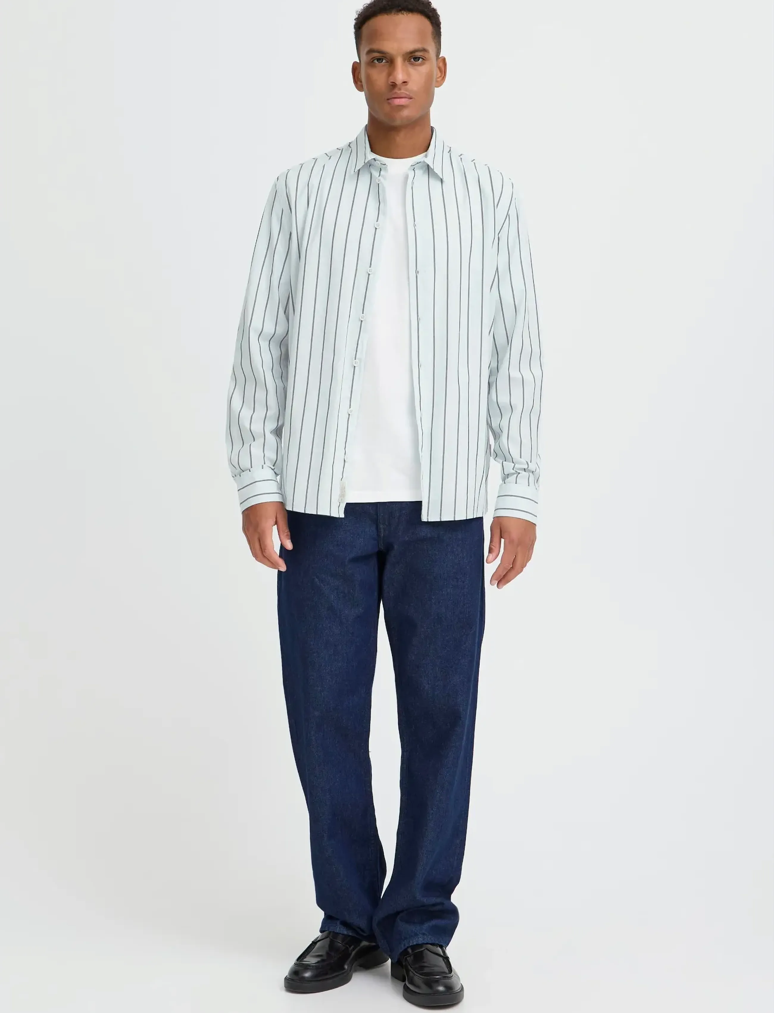 Blend Bhdavenshirt Stripe, Mænd, Stribet Skjorte, Blå, Str: XXL