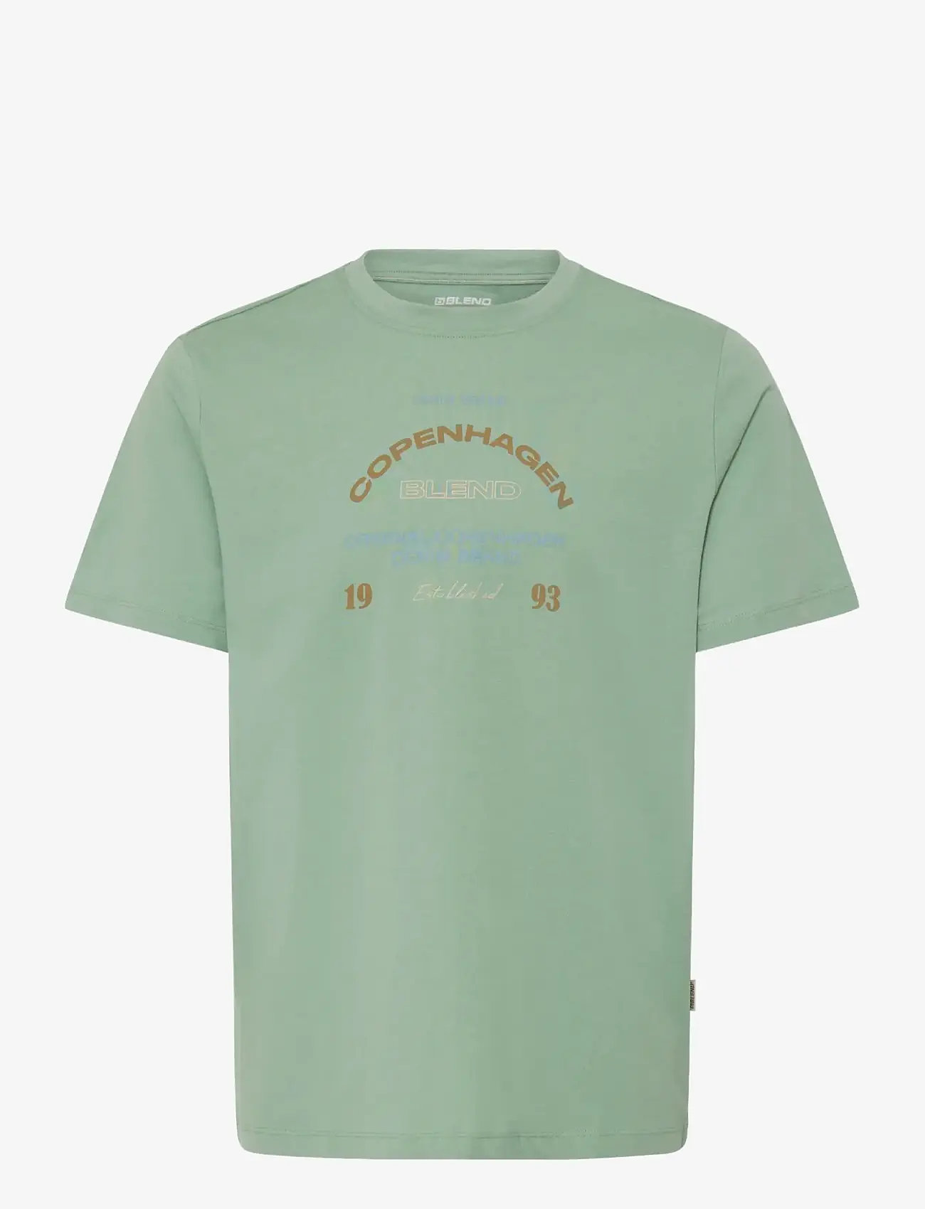 Blend - BHKORNELI LOGO S/S TEE - kortärmade t-shirts - granite green - 1