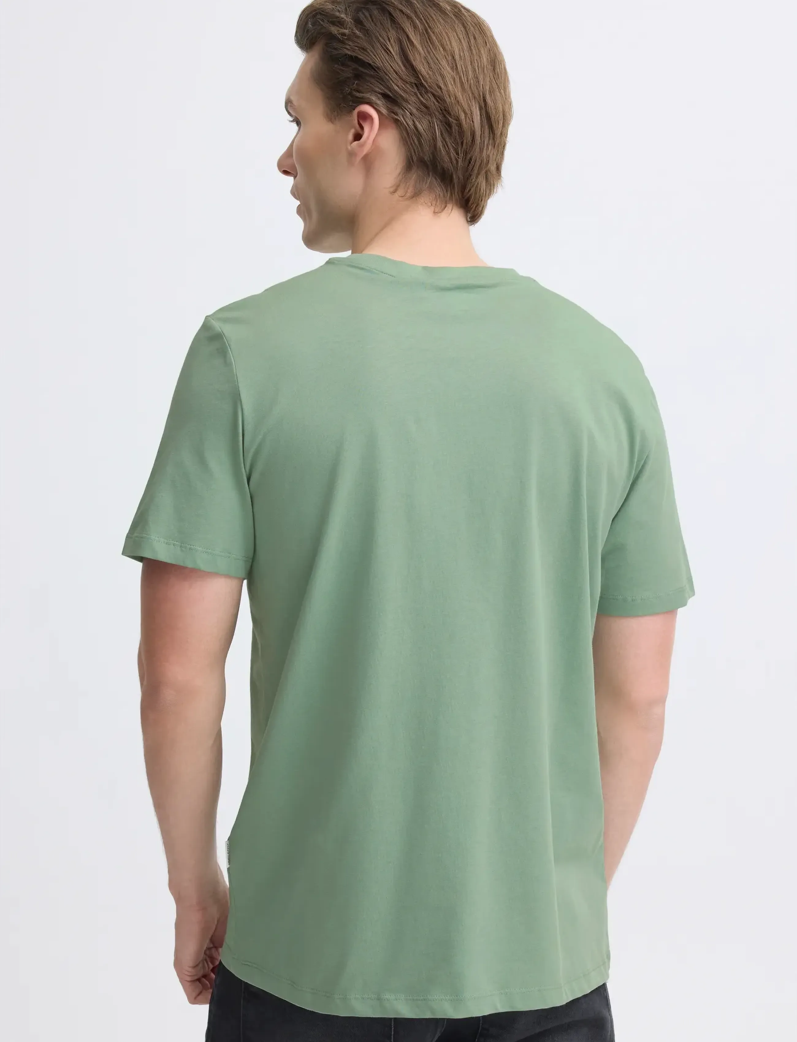 Blend - BHKORNELI LOGO S/S TEE - short-sleeved t-shirts - granite green - 3