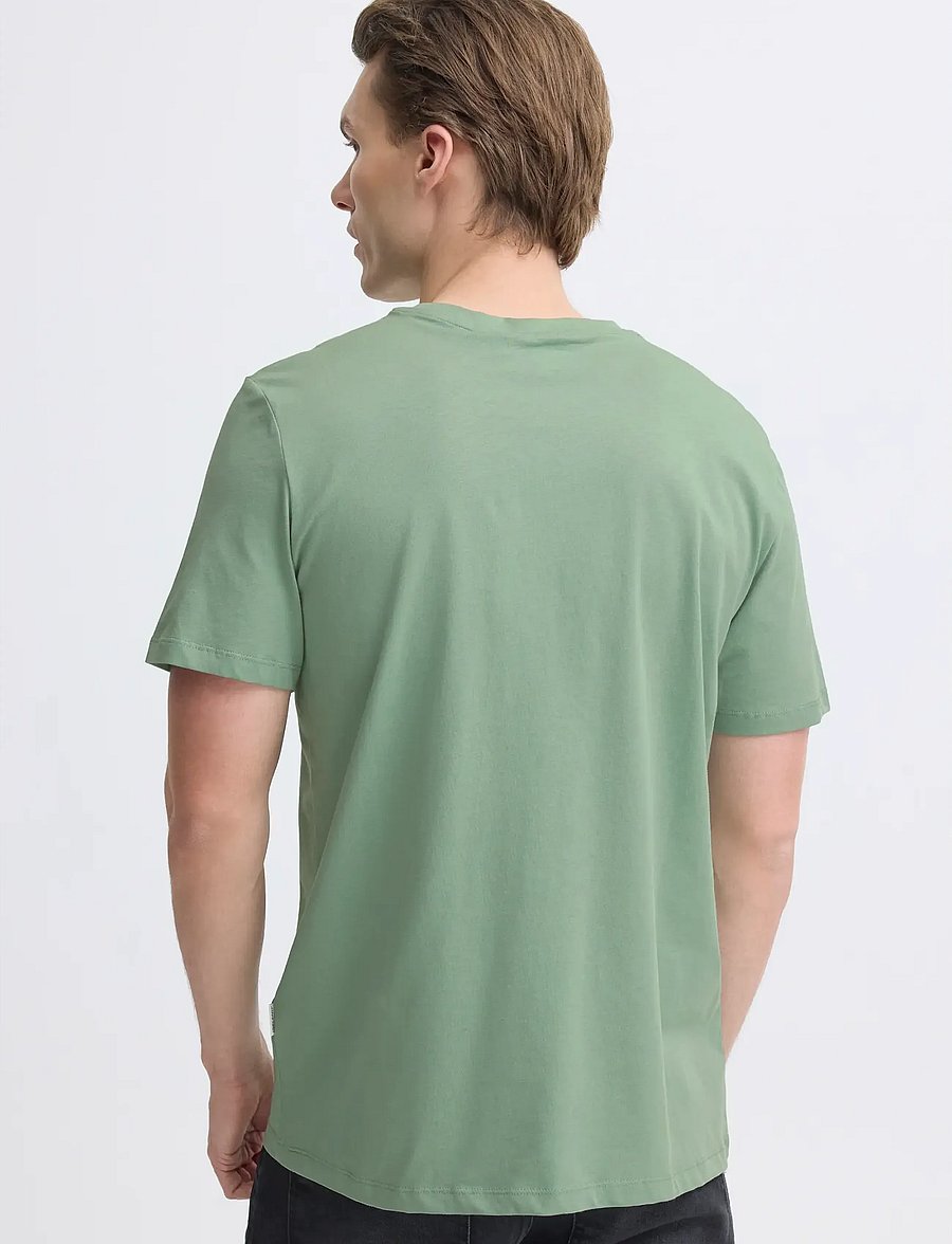 Blend - BHKORNELI LOGO S/S TEE - kortærmede t-shirts - granite green - 3