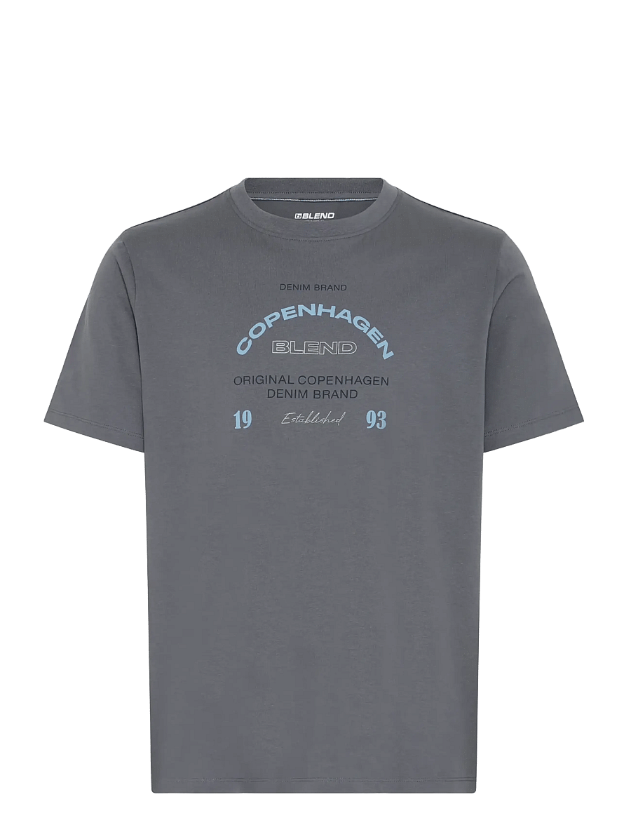 Blend - BHKORNELI LOGO S/S TEE - kortærmede t-shirts - iron gate - 1