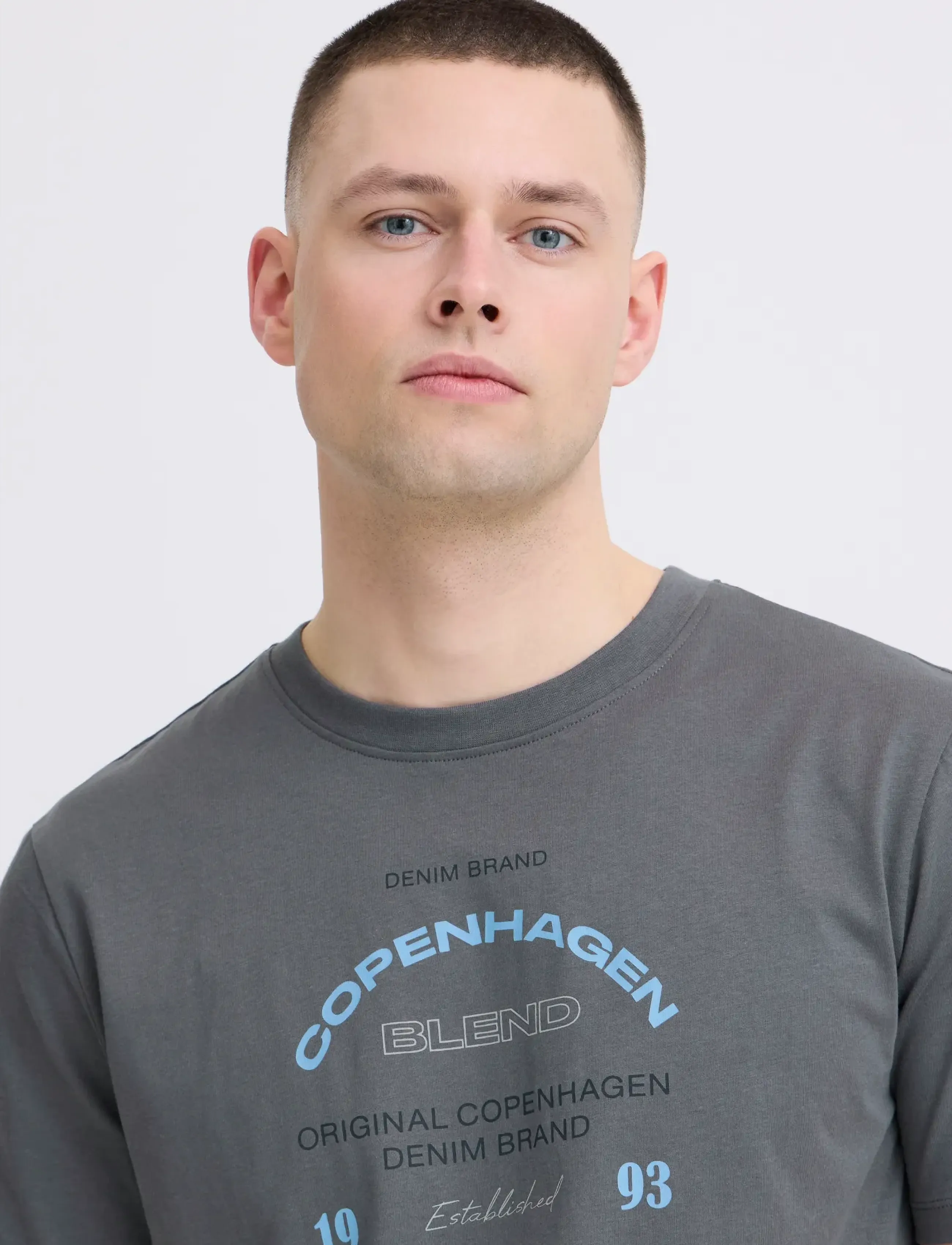 Blend - BHKORNELI LOGO S/S TEE - short-sleeved t-shirts - iron gate - 4