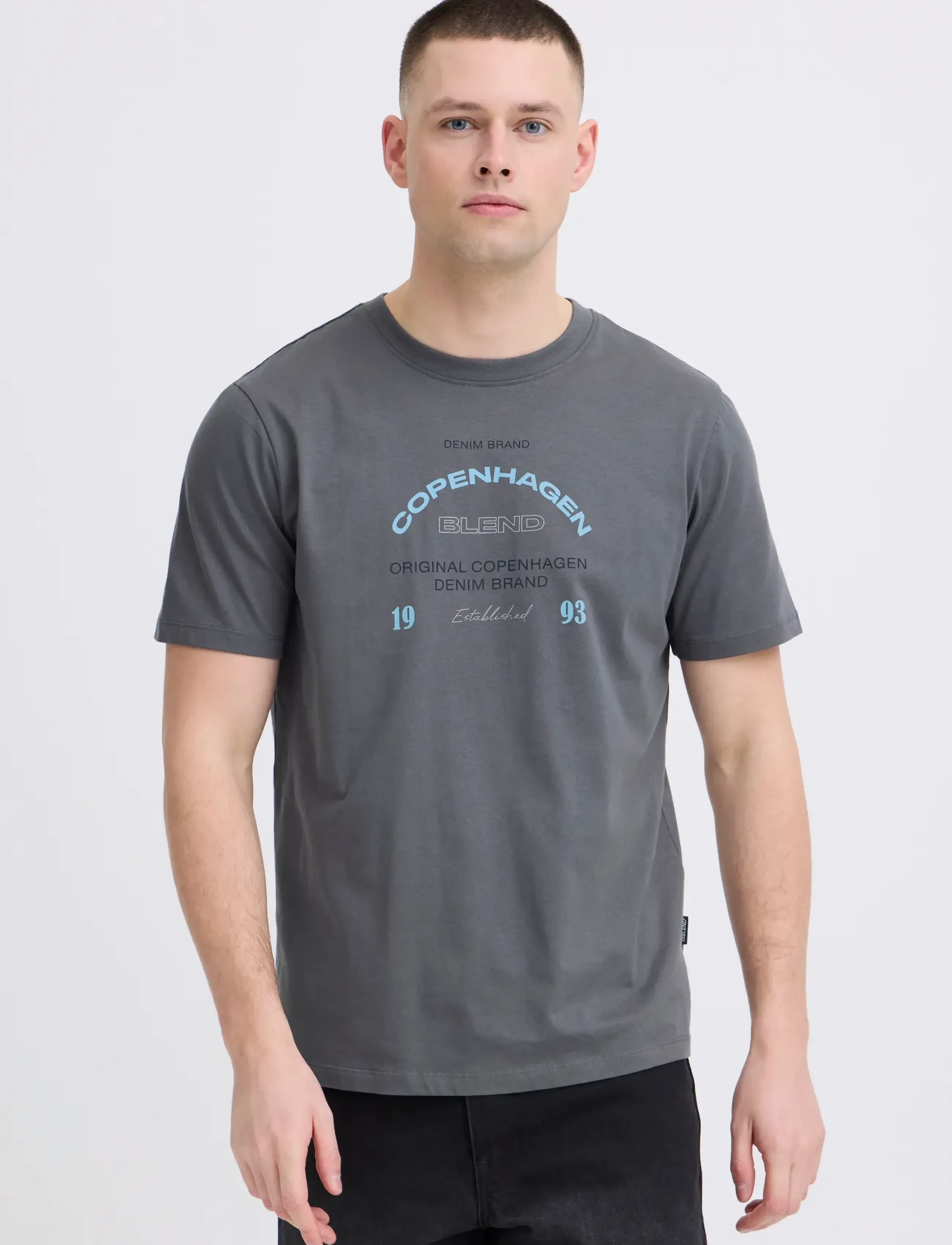 Blend - BHKORNELI LOGO S/S TEE - short-sleeved t-shirts - iron gate - 5