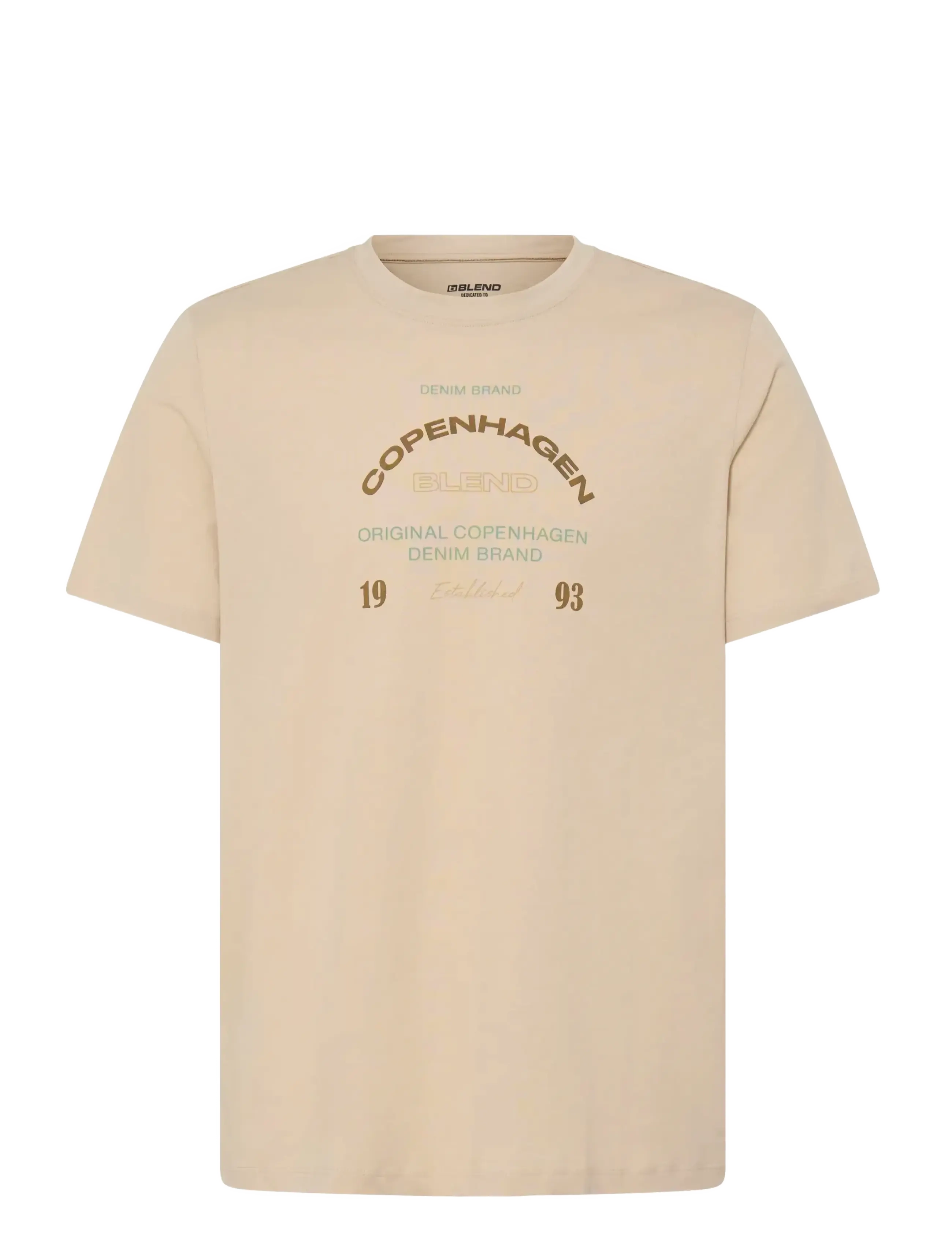 Blend BHKORNELI LOGO S/S TEE - T-shirts - OYSTER GRAY / beige