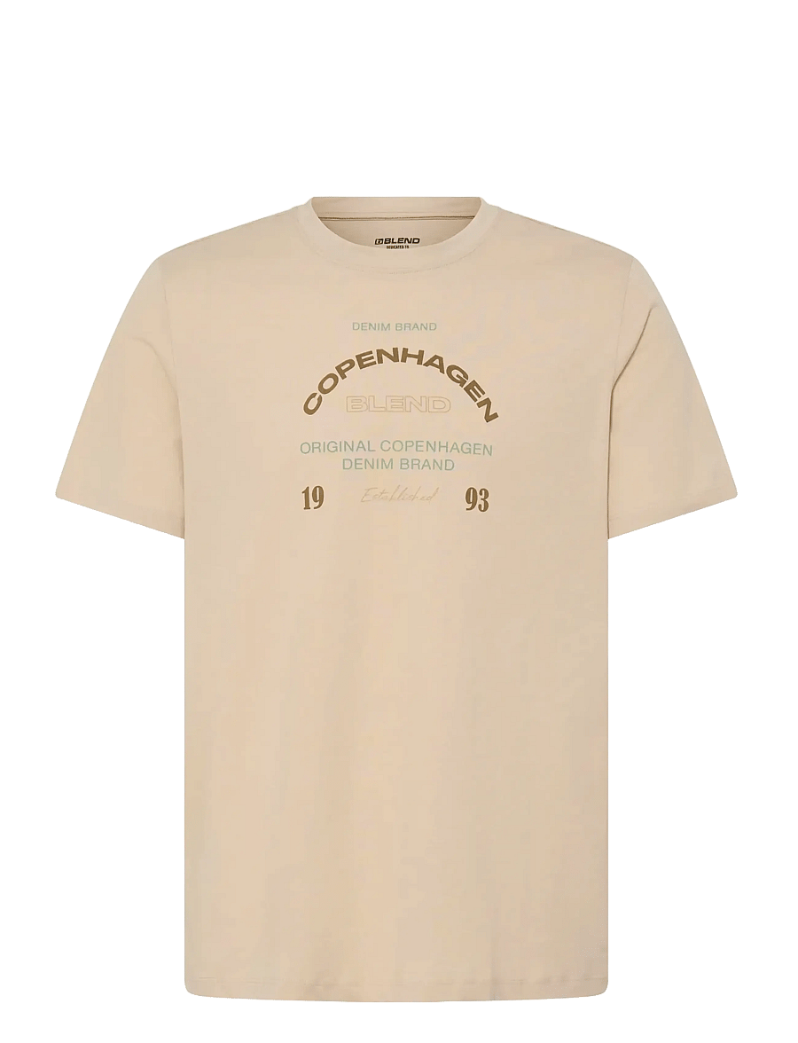 Blend - BHKORNELI LOGO S/S TEE - kurzärmelige t-shirts - oyster gray - 1