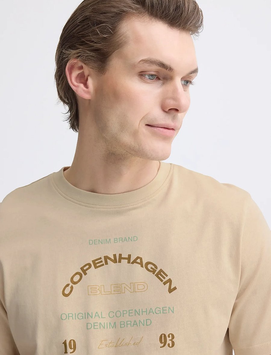 Blend - BHKORNELI LOGO S/S TEE - kurzärmelige t-shirts - oyster gray - 4