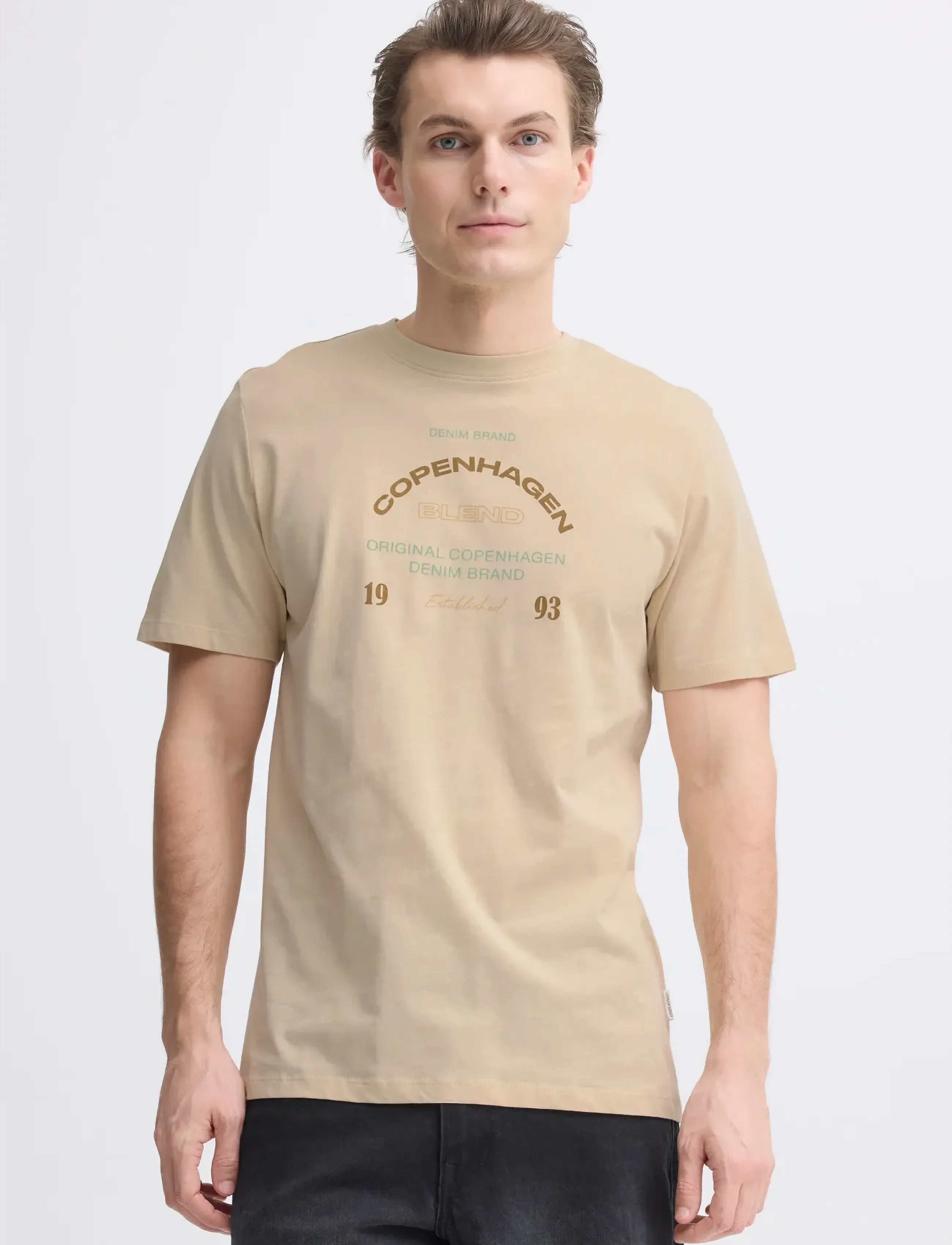 Blend - BHKORNELI LOGO S/S TEE - kurzärmelig - oyster gray - 5