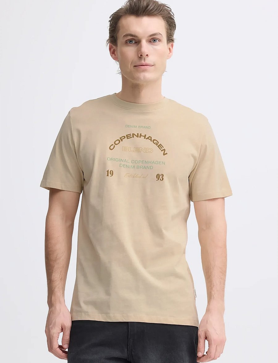 Blend - BHKORNELI LOGO S/S TEE - kurzärmelige t-shirts - oyster gray - 5