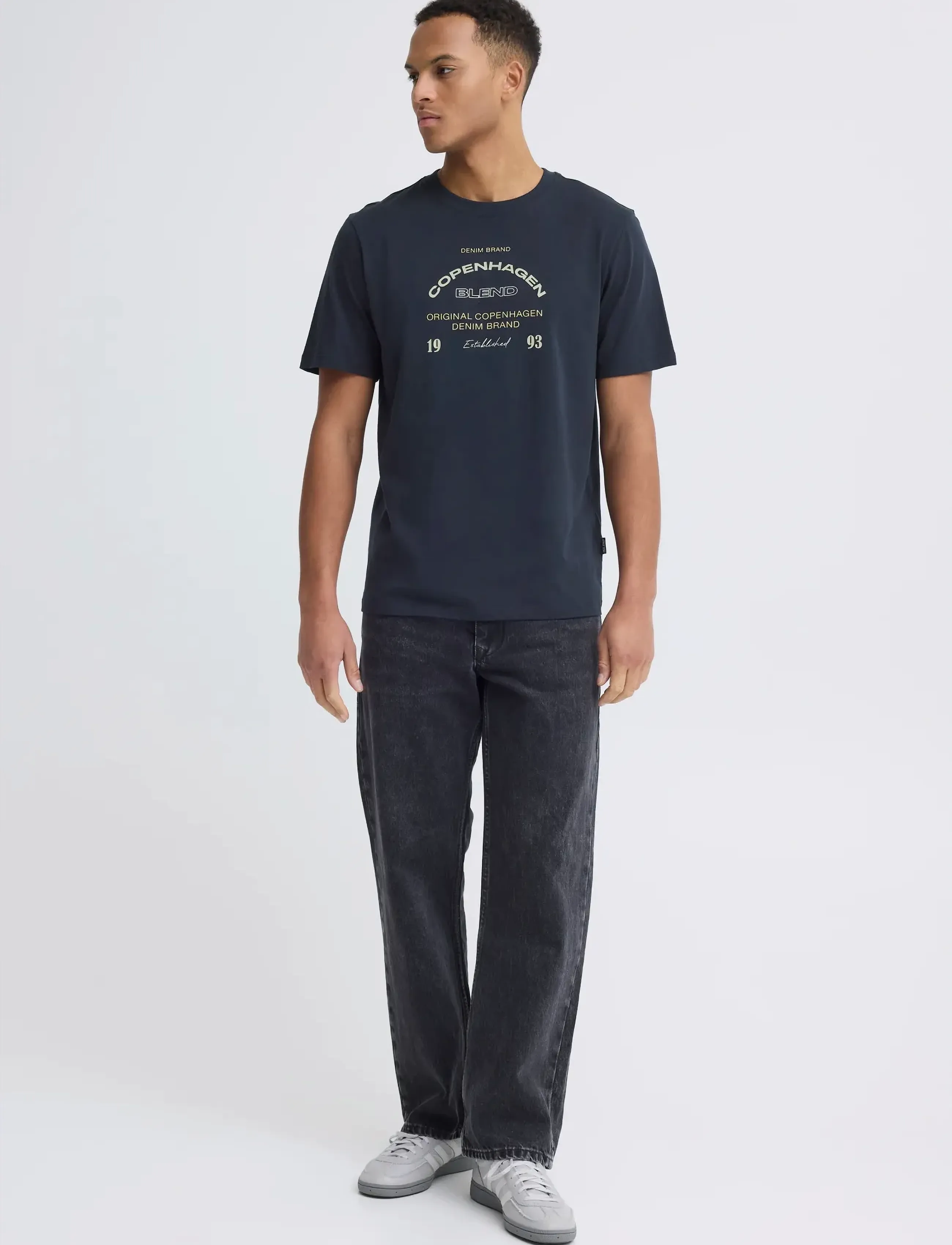 Blend BHKORNELI LOGO S/S TEE - Stutterma bolir - SALUTE / navy