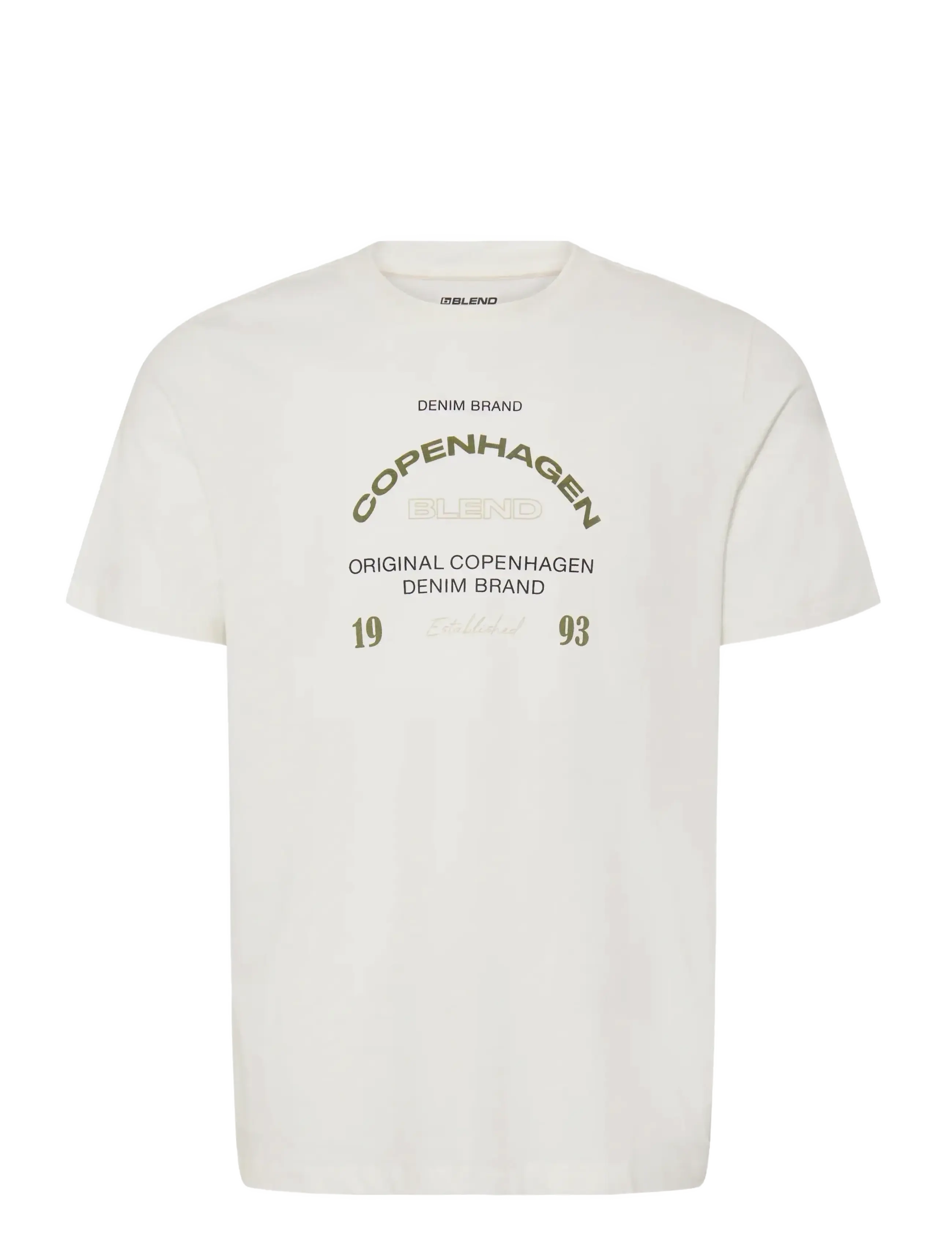 Blend BHKORNELI LOGO S/S TEE - T-shirts - SNOW WHITE / white