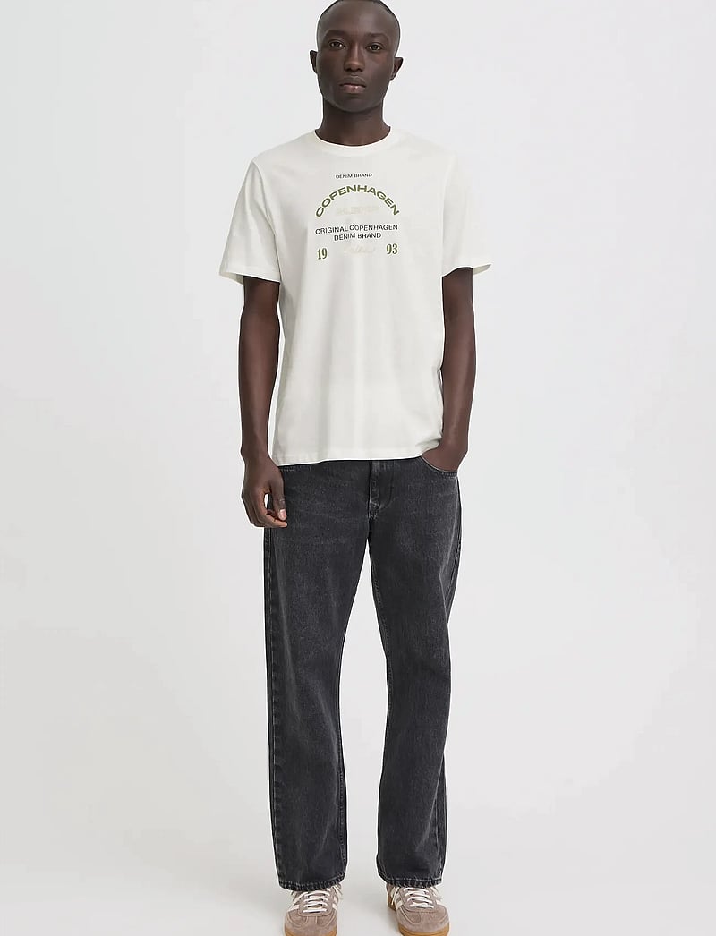 Blend - BHKORNELI LOGO S/S TEE - kortärmade t-shirts - snow white - 0