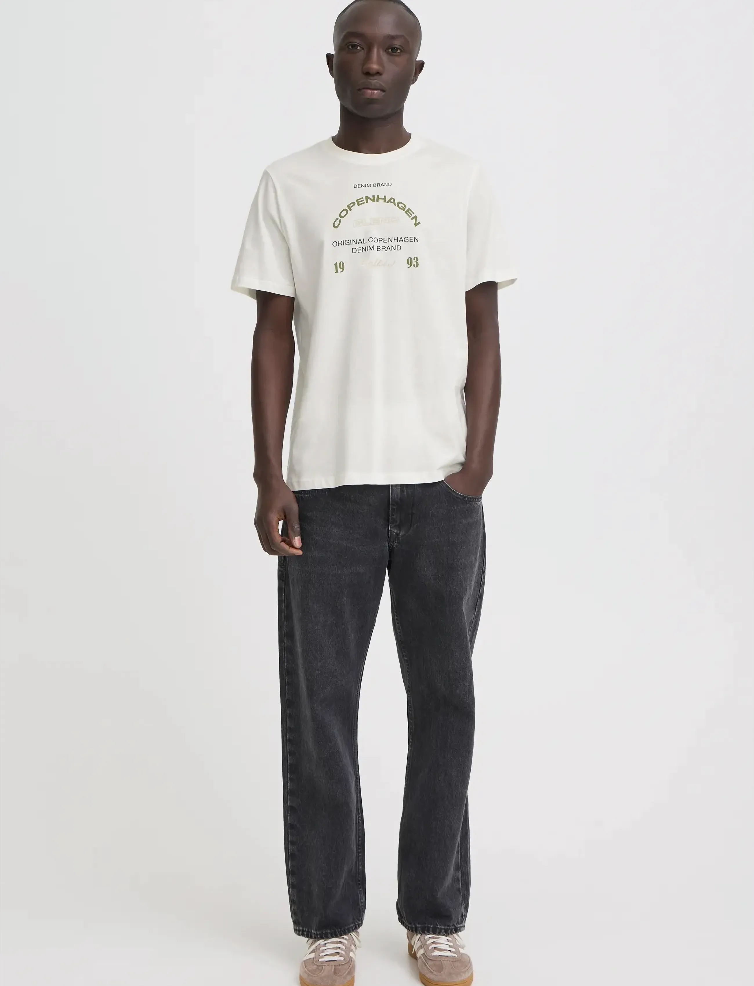 Blend BHKORNELI LOGO S/S TEE - Tøj - SNOW WHITE / white