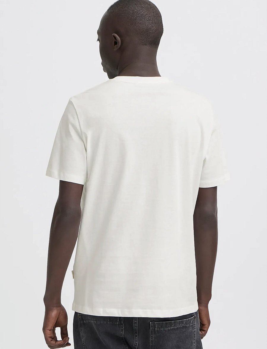 Blend - BHKORNELI LOGO S/S TEE - kurzärmelige t-shirts - snow white - 3