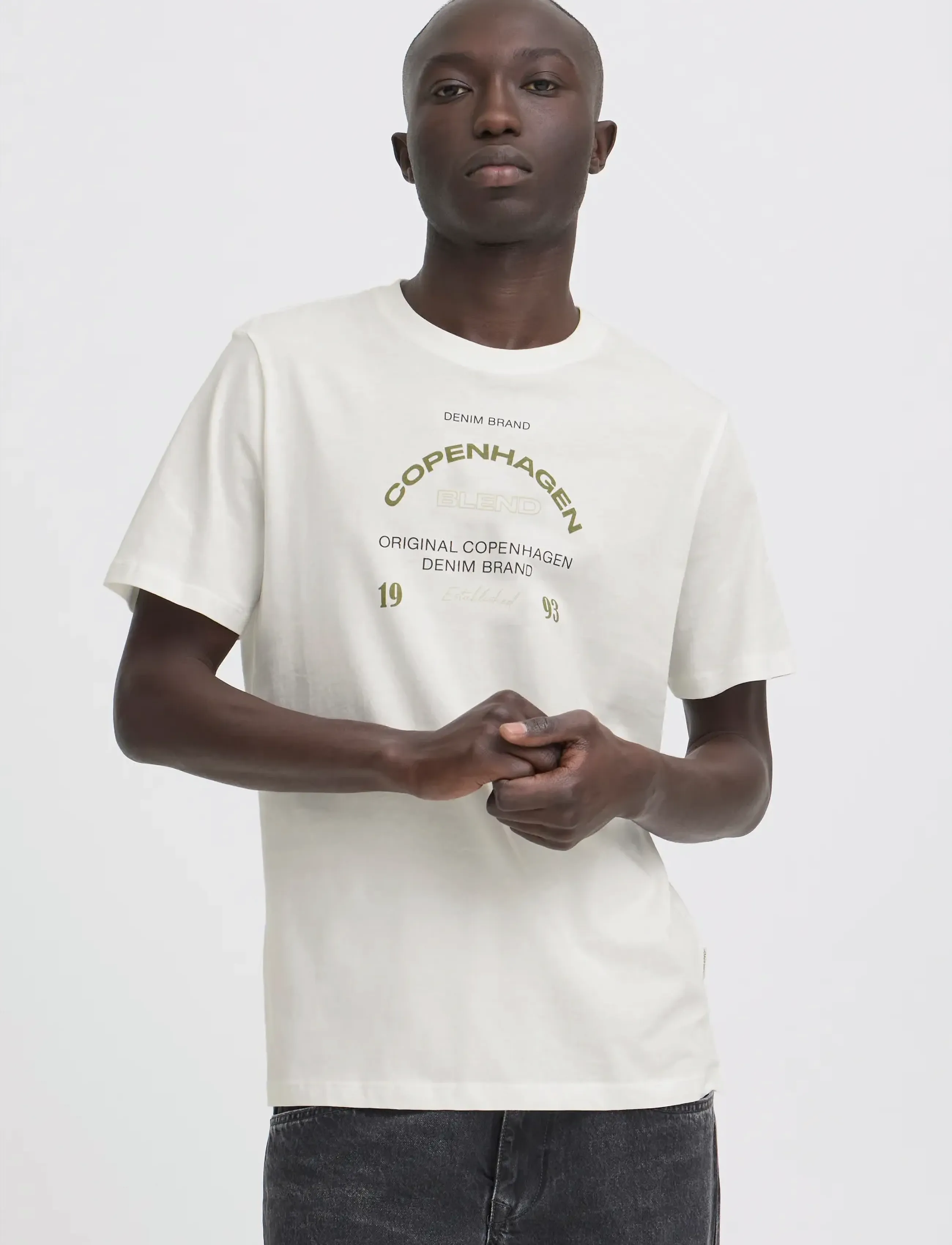 Blend - BHKORNELI LOGO S/S TEE - lowest prices - snow white - 5