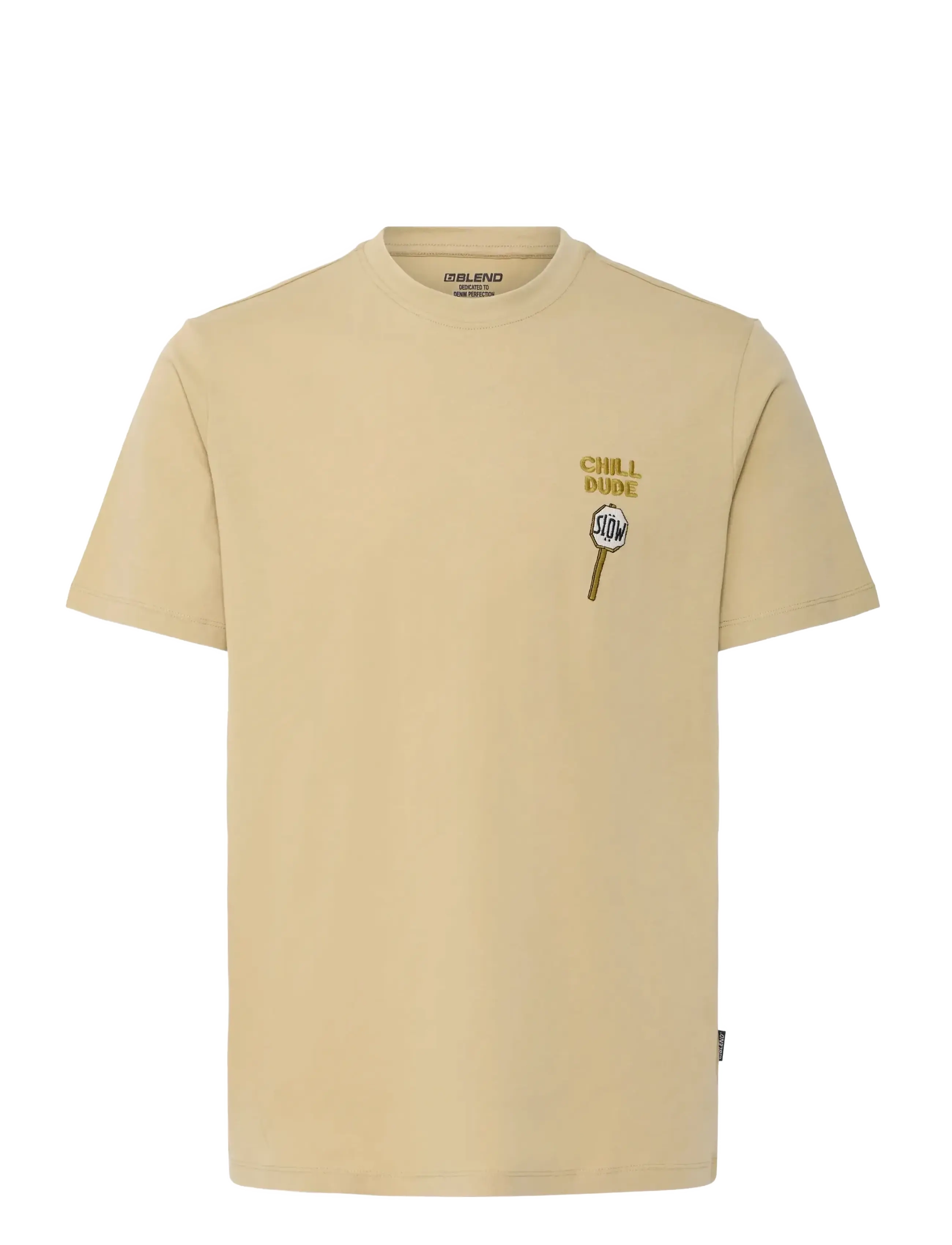 Blend BHKAMERON FUNNY EMB S/S TEE - T-Shirts - STARFISH / beige