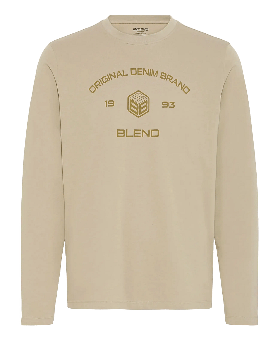 Blend - BHKARSON LOGO L/S TEE - langærmede t-shirts - winter twig - 1