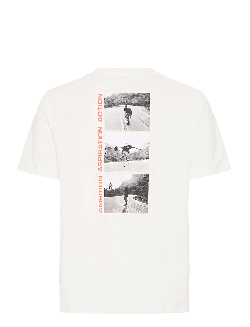 Blend - BHKORBIN SLUB S/S TEE - kortärmade t-shirts - snow white - 2