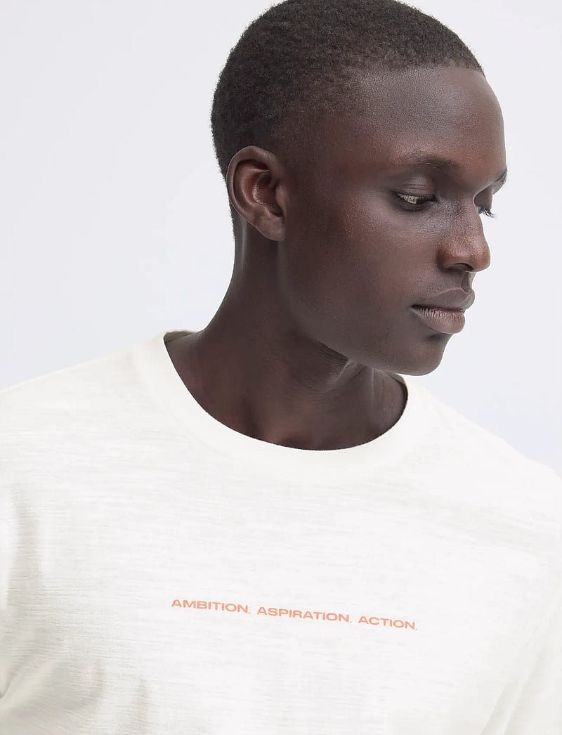 Blend - BHKORBIN SLUB S/S TEE - kortärmade t-shirts - snow white - 4