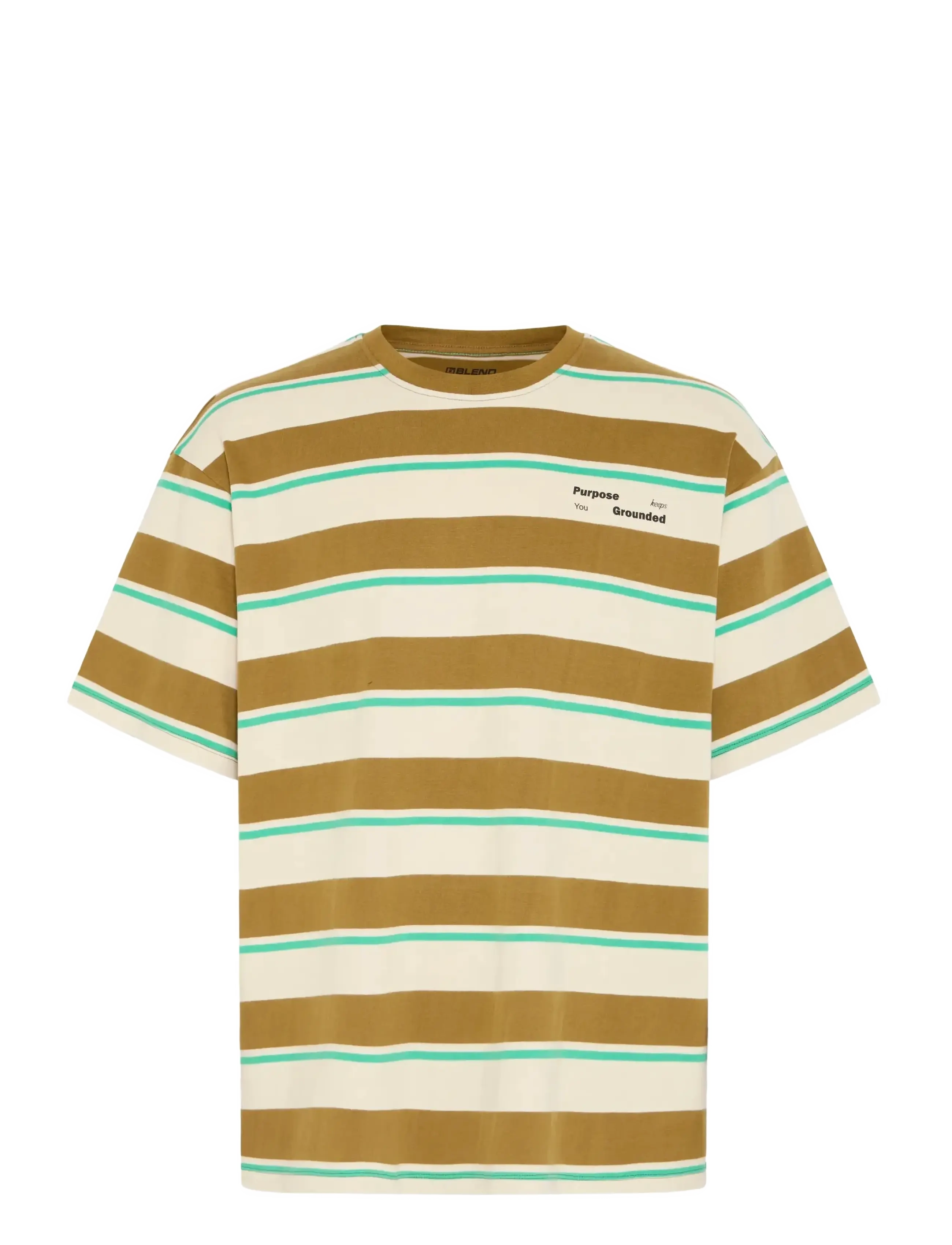 Blend BHKYRAN STRIPE S/S TEE - T-shirts - OYSTER GRAY / multi