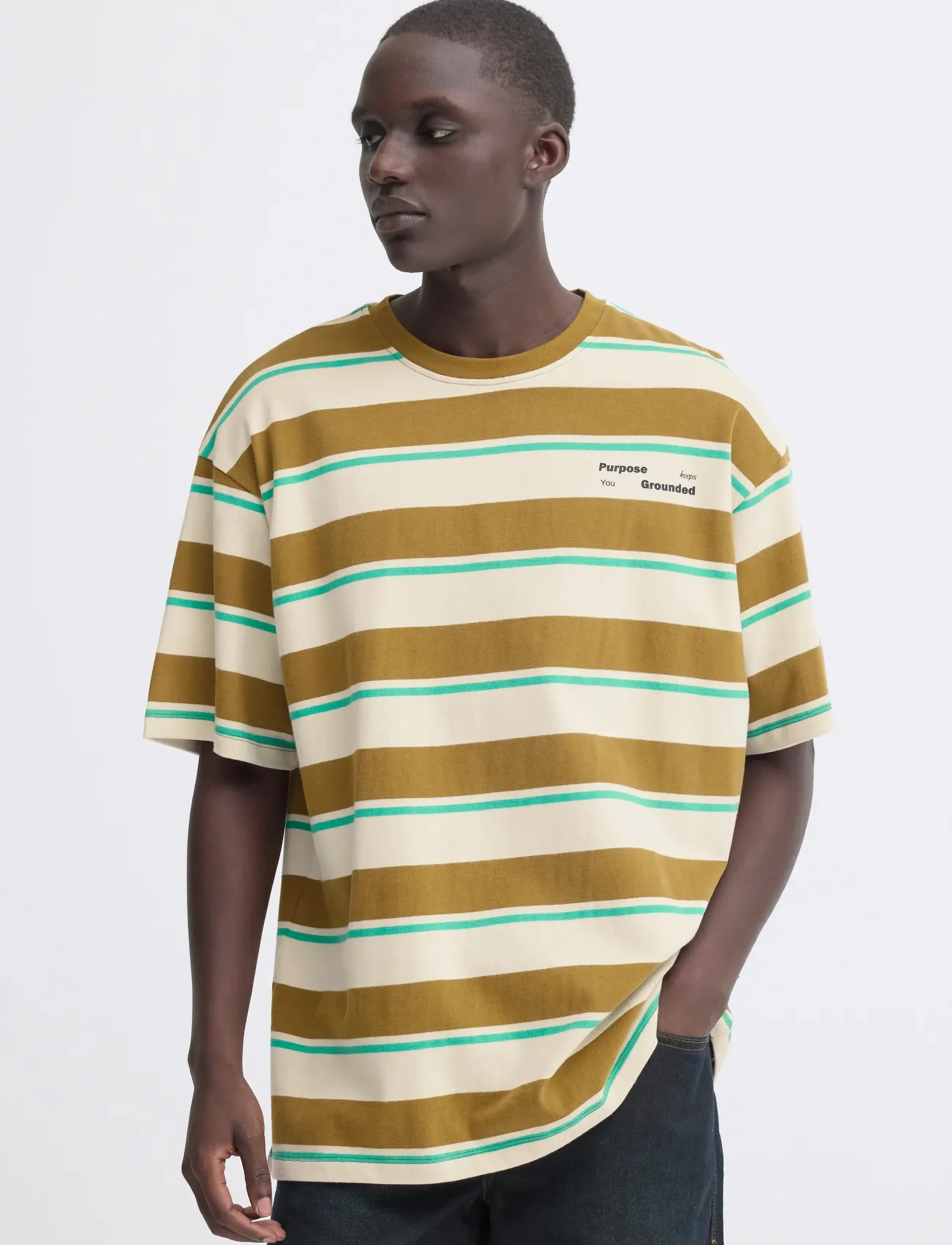Blend - BHKYRAN STRIPE S/S TEE - kurzärmelig - oyster gray - 5