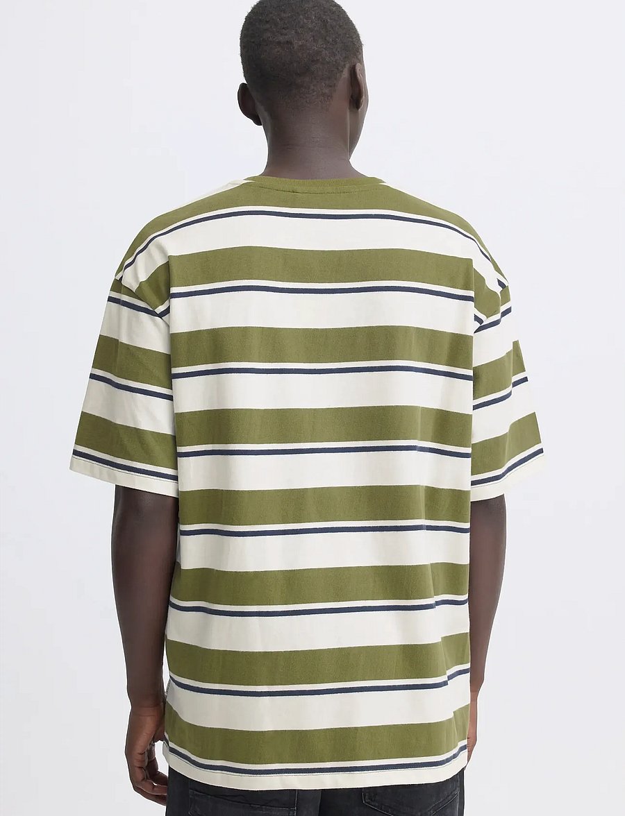 Blend - BHKYRAN STRIPE S/S TEE - lühikeste varrukatega t-särgid - snow white - 3