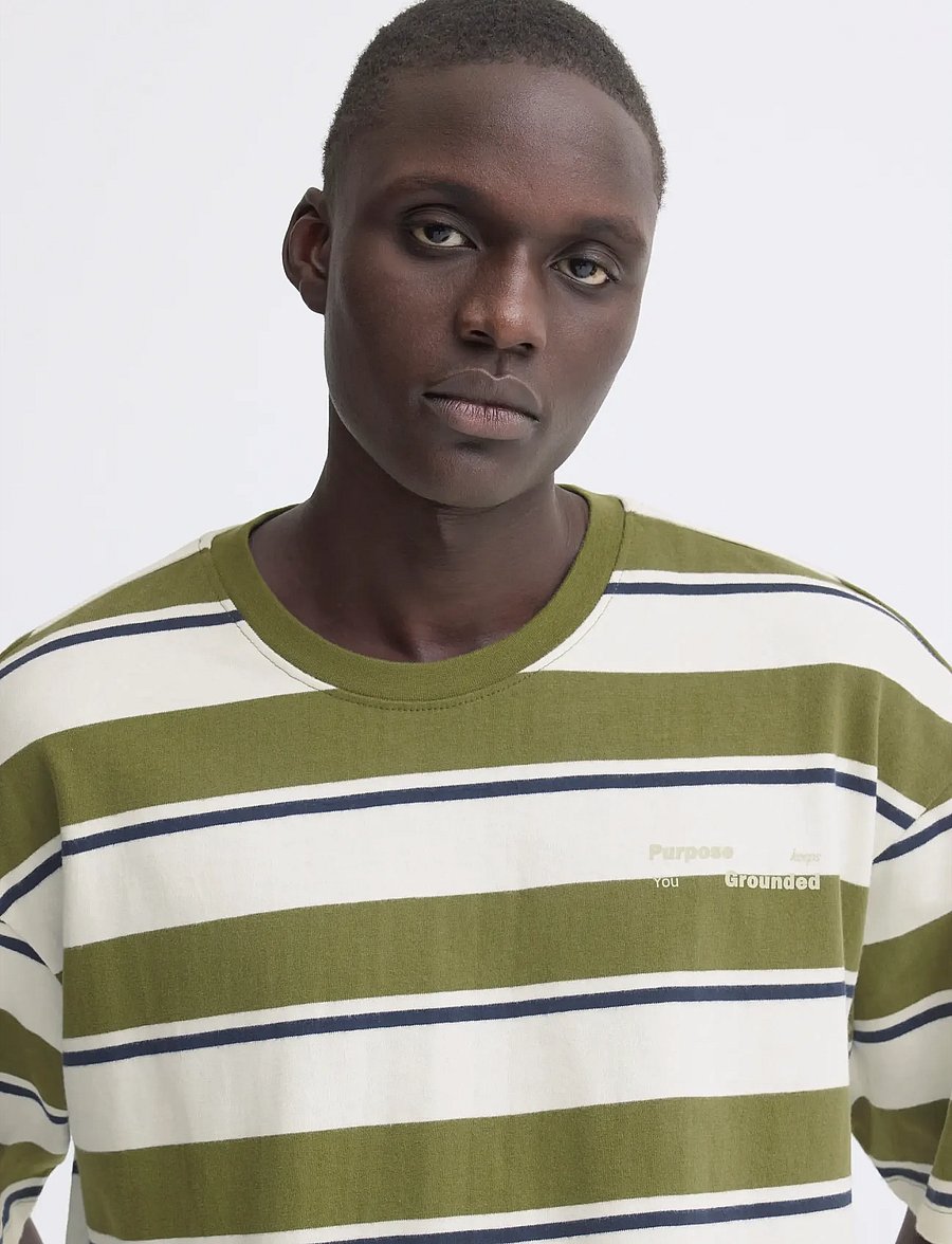 Blend - BHKYRAN STRIPE S/S TEE - lühikeste varrukatega t-särgid - snow white - 4