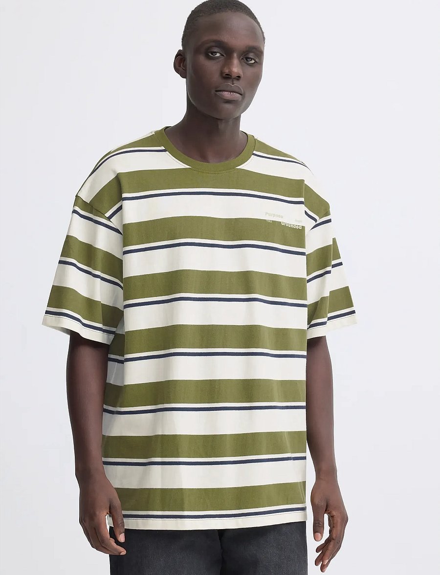 Blend - BHKYRAN STRIPE S/S TEE - lühikeste varrukatega t-särgid - snow white - 5