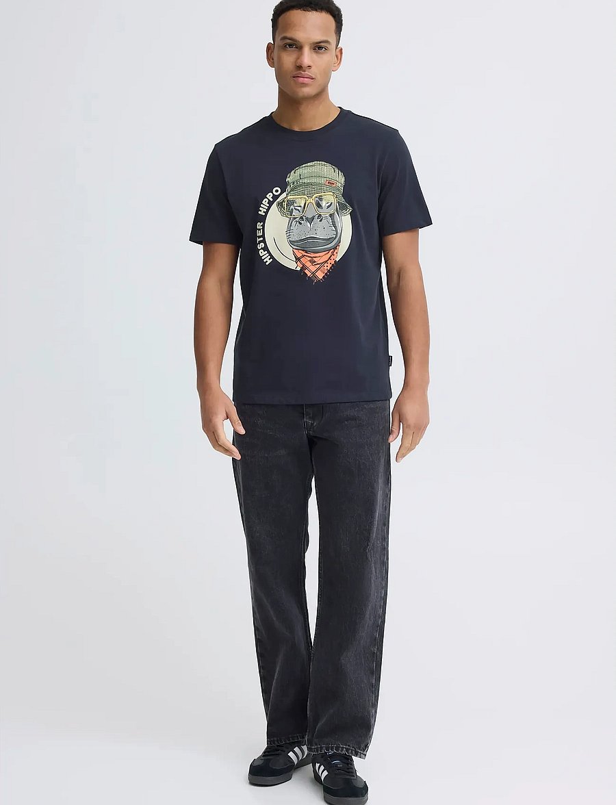 Blend - BHKURT FUNNY GRAPHIC S/S TEE - t-shirts à manches courtes - salute hippo - 0