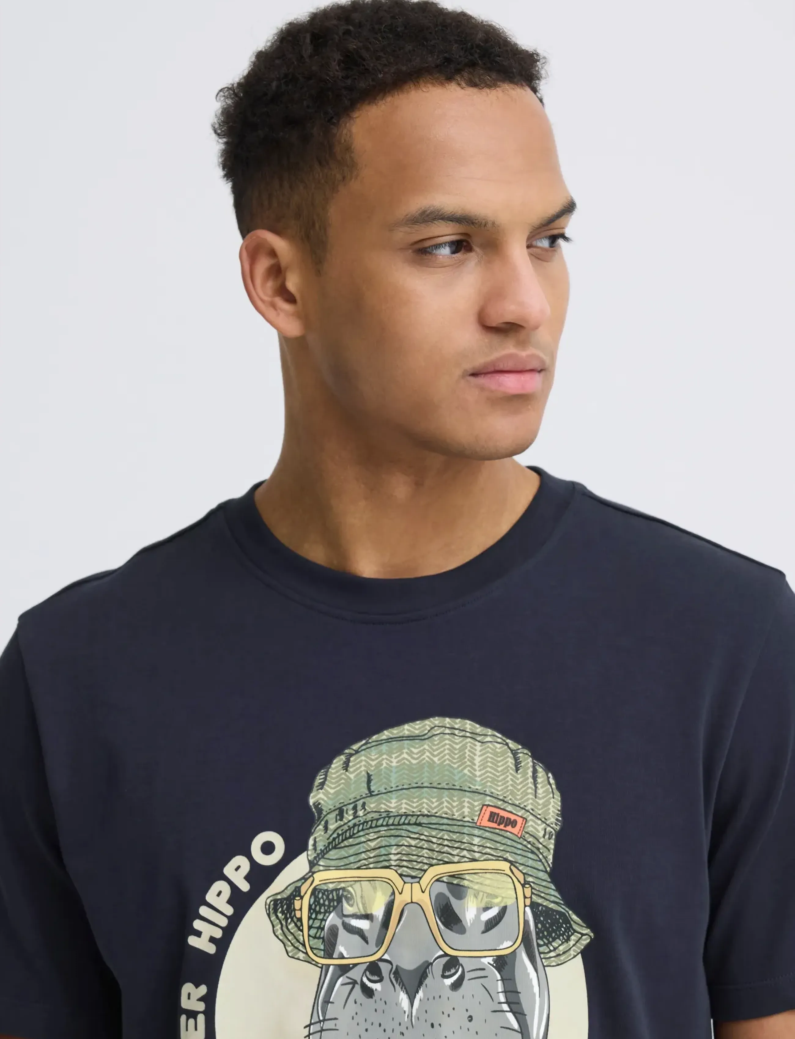 Blend - BHKURT FUNNY GRAPHIC S/S TEE - kortärmade t-shirts - salute hippo - 4