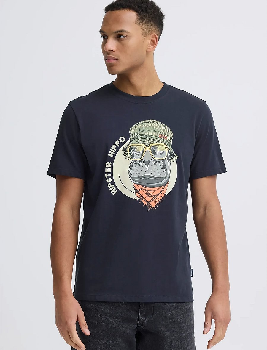 Blend - BHKURT FUNNY GRAPHIC S/S TEE - t-shirts à manches courtes - salute hippo - 5