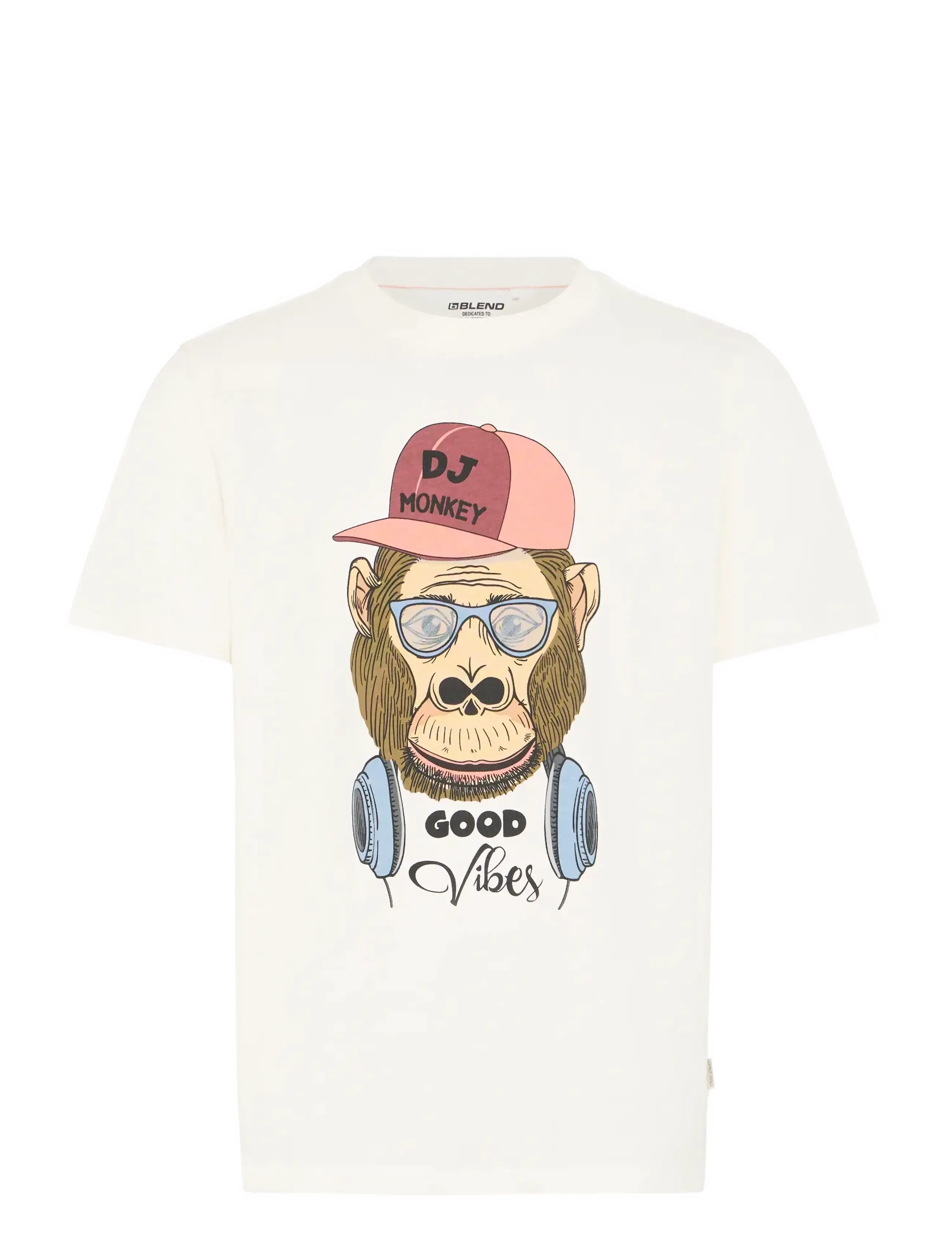 Blend BHKURT FUNNY GRAPHIC S/S TEE - T-shirts - WHITE MONKEY / white