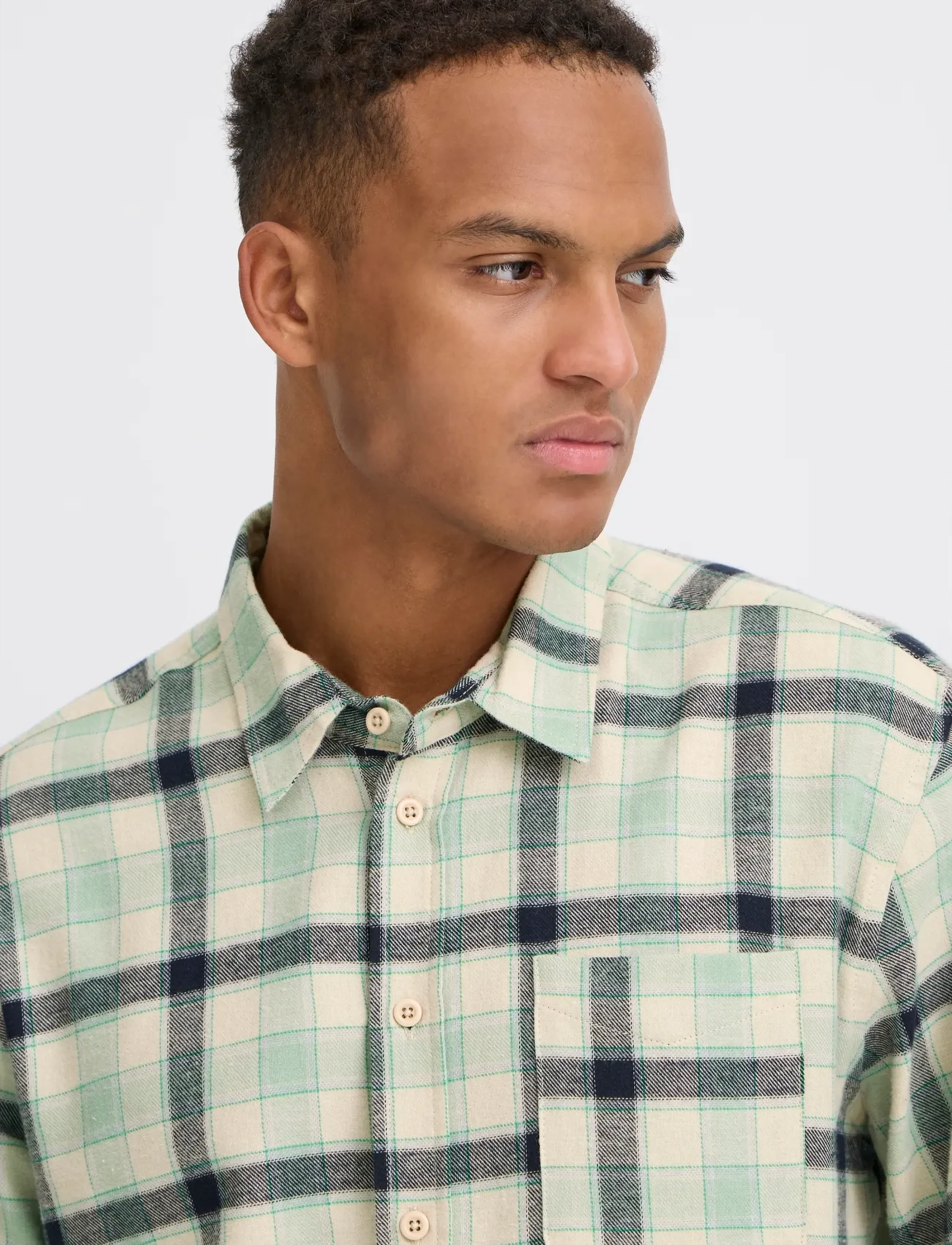 Blend - BHDEVON SHIRT CHECK - flanellskjortor - granite green - 4