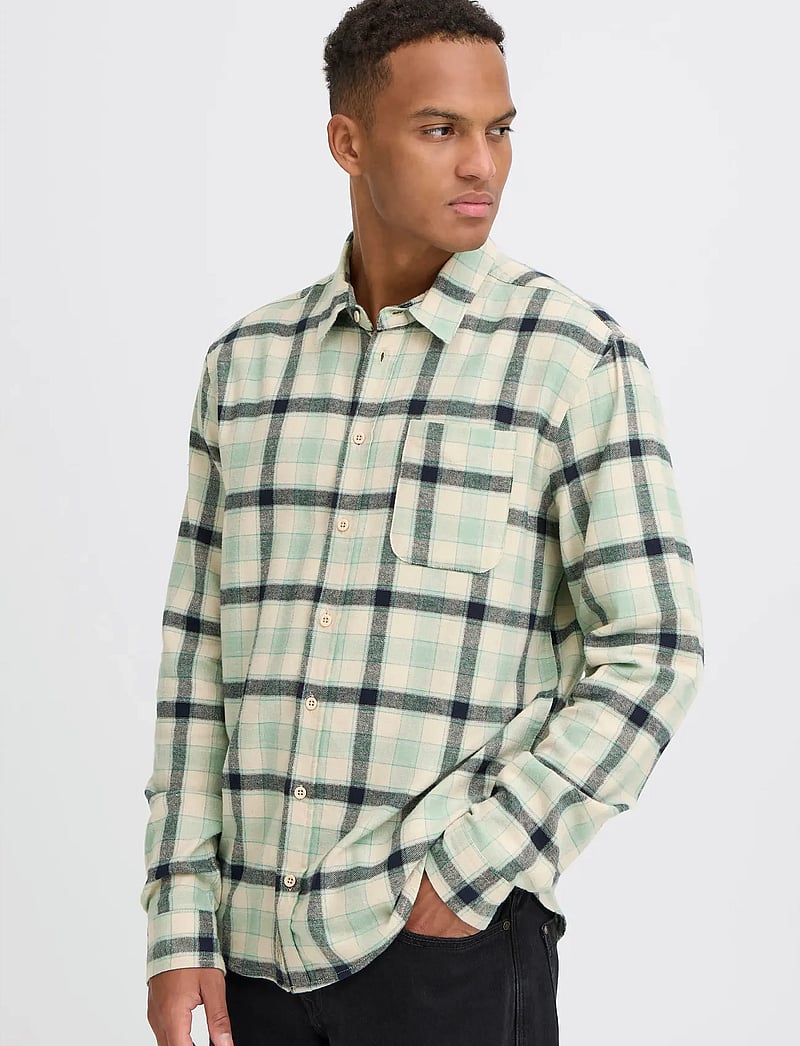 Blend - BHDEVON SHIRT CHECK - flannel-skjorter - granite green - 5